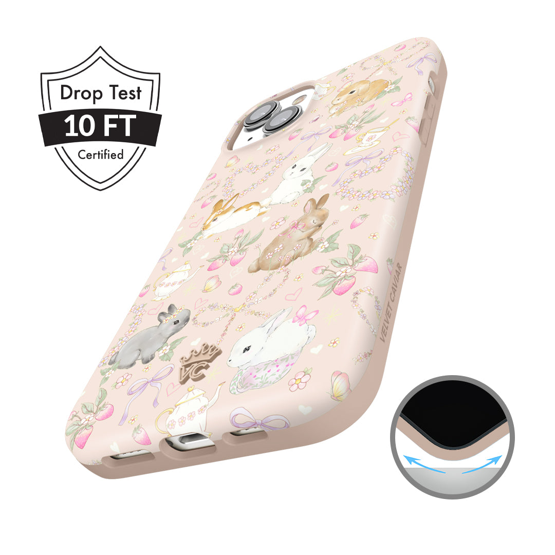 Cute Bunny & Bow iPhone Case - Adorable Animal Design Protective Cover for iPhone 13/12/11/X - Perfect Gift for Girls, Teens & Bunny Lovers (Home, School, Travel)