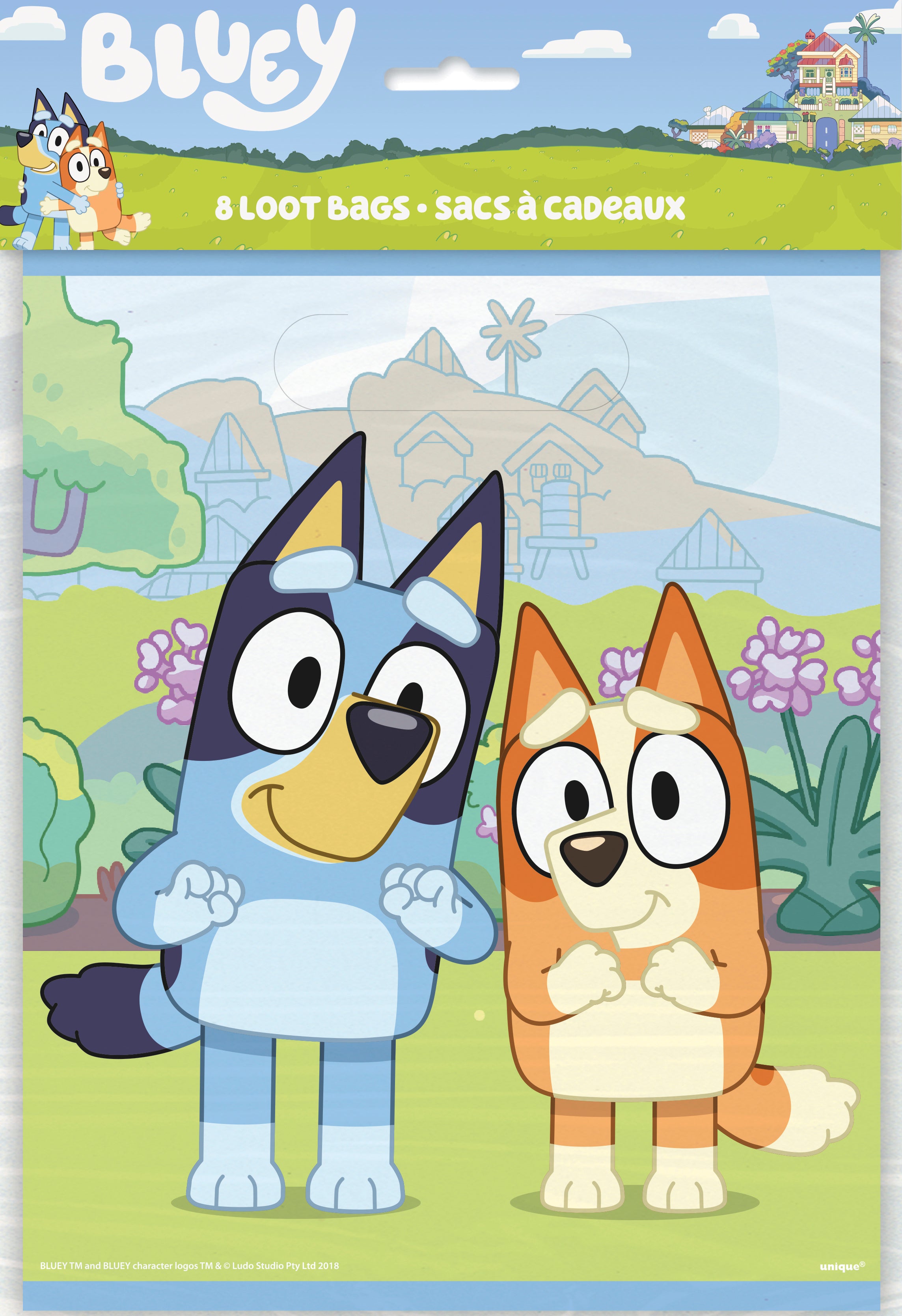 Bluey Party Favor Bags - 8 Pack Kids Birthday Party Supplies for Goodie Bags, Pinata Fillers & Classroom Rewards
