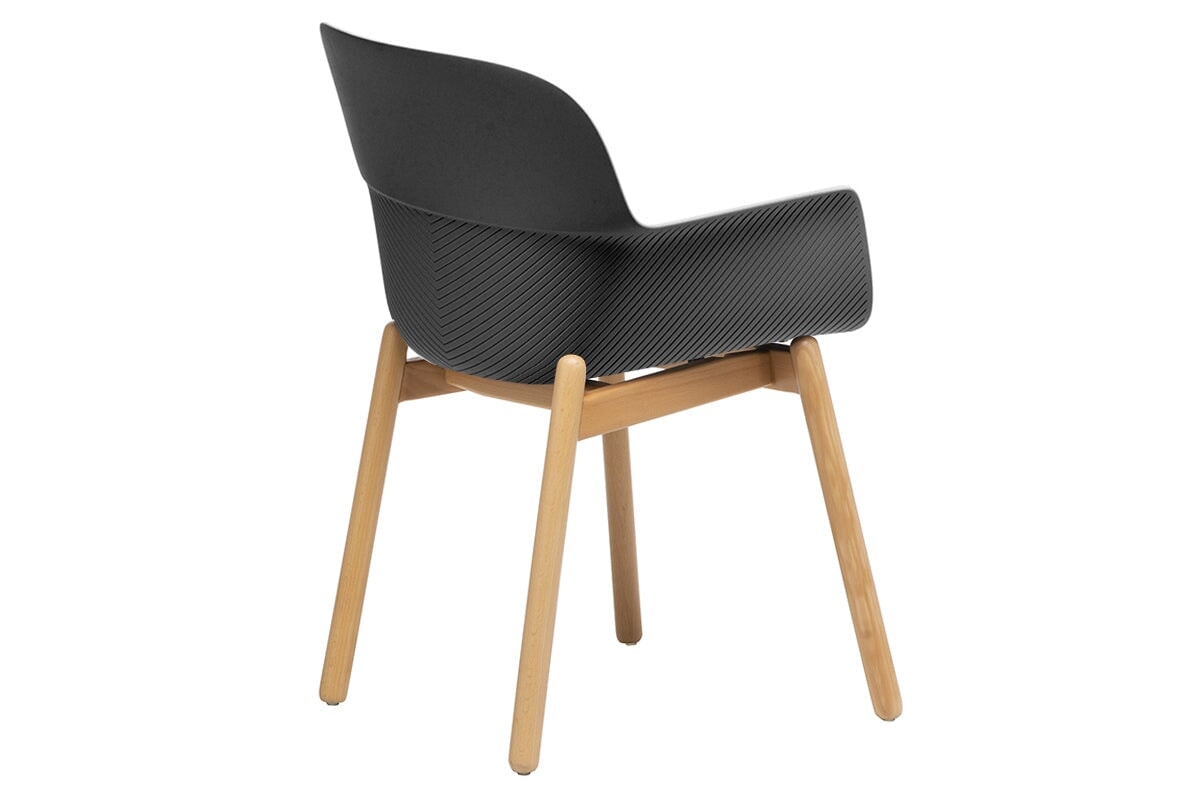 Tommy Tub Plastic Chair with Wooden Leg - Lightweight Outdoor Seating for Patio, Garden, and Poolside Relaxation