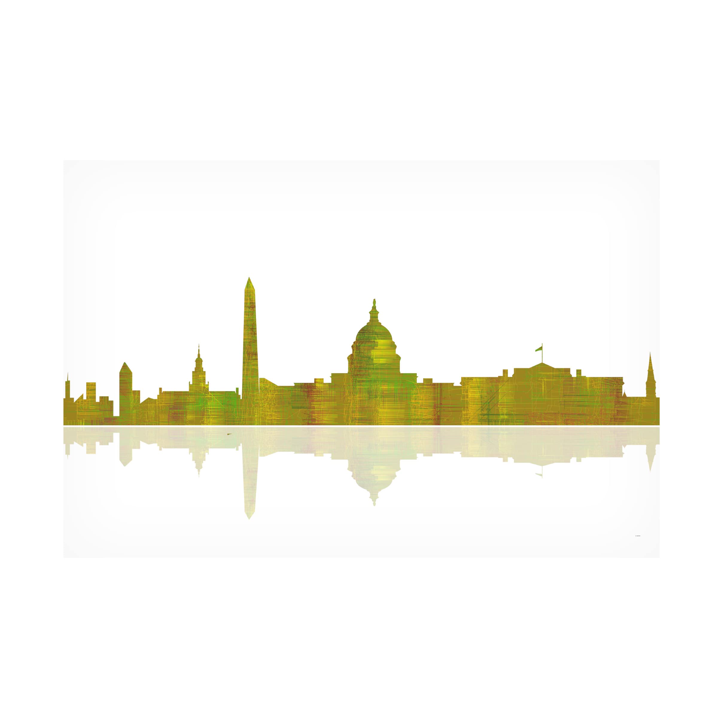 Trademark Fine Art 'Washington DC Skyline 1' by Marlene Watson - 16x24 Inch Canvas Wall Art - Perfect for Home, Office & Living Room Decor