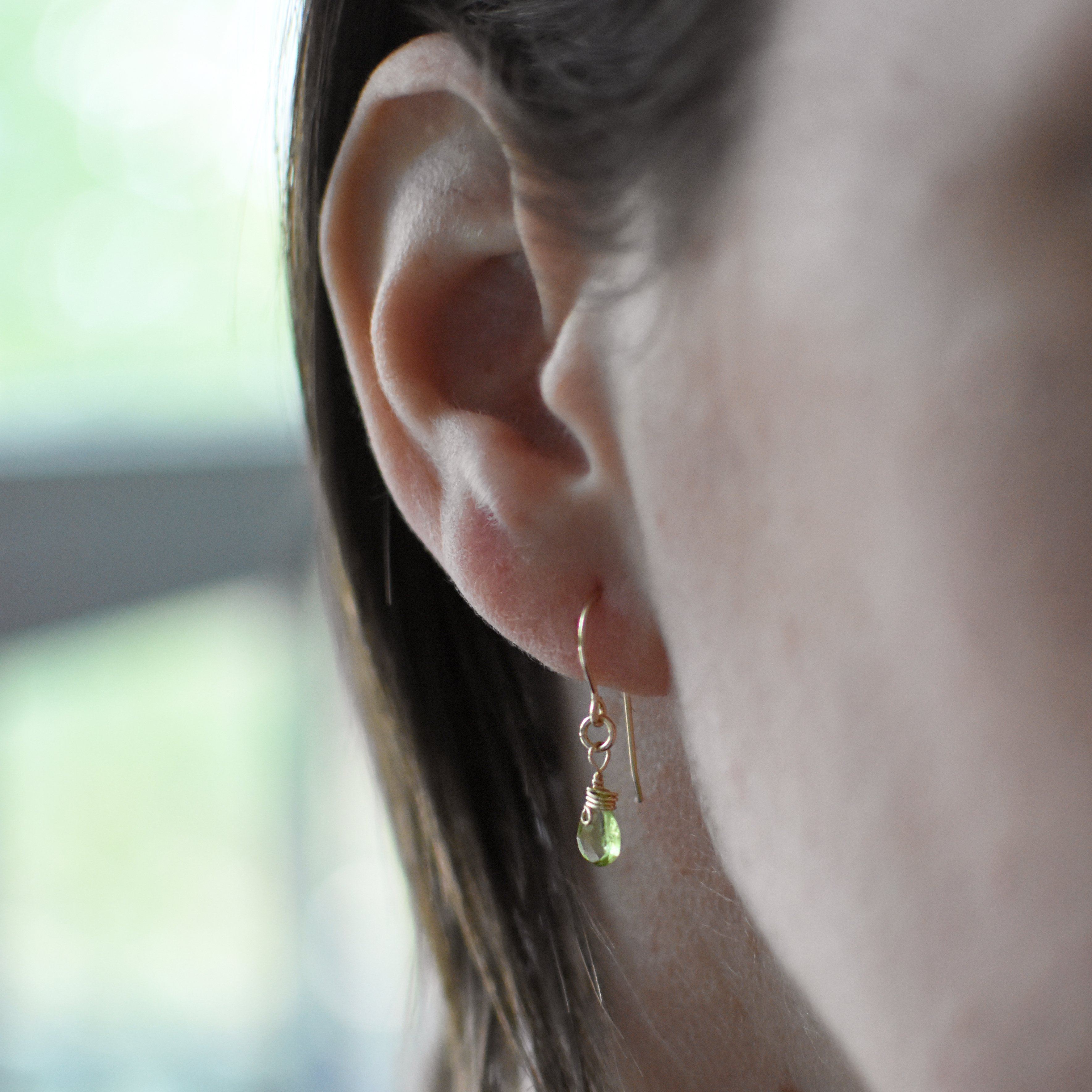 Peridot Earrings for Women - 14k Gold Filled Teardrop Dangle Earrings | Perfect for Weddings, Parties & Everyday Elegance