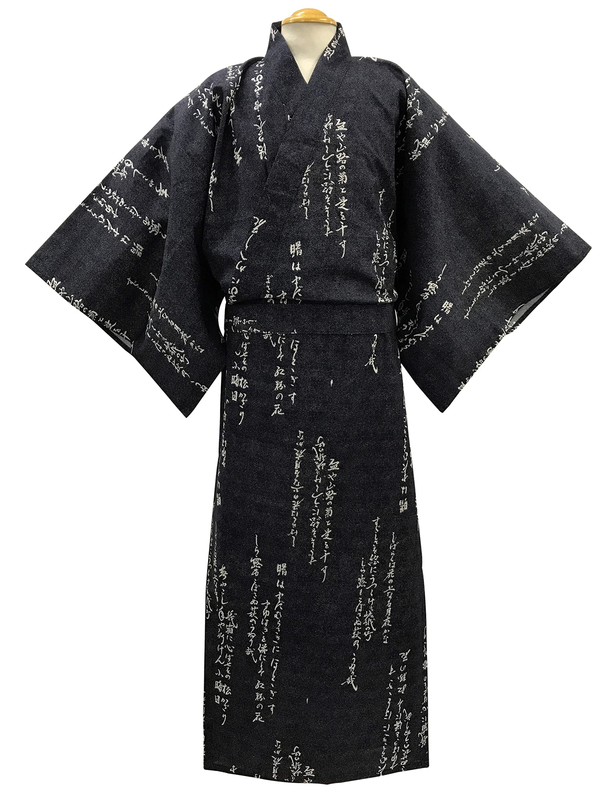 Japanese Men's Yukata with Obi Belt - Lightweight Cotton Kimono Robe for Summer, Festivals & Onsen - Traditional Japanese Casual Wear for Relaxation & Lounging