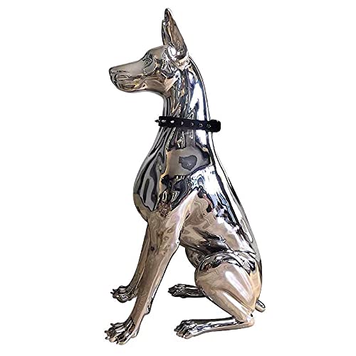 TOMYEUS Electroplated Resin Dog Sculpture - Large Home Decor Statue for Living Room, Desktop, Office & Gift - Elegant Handcrafted Animal Figurine for Modern Interior Design