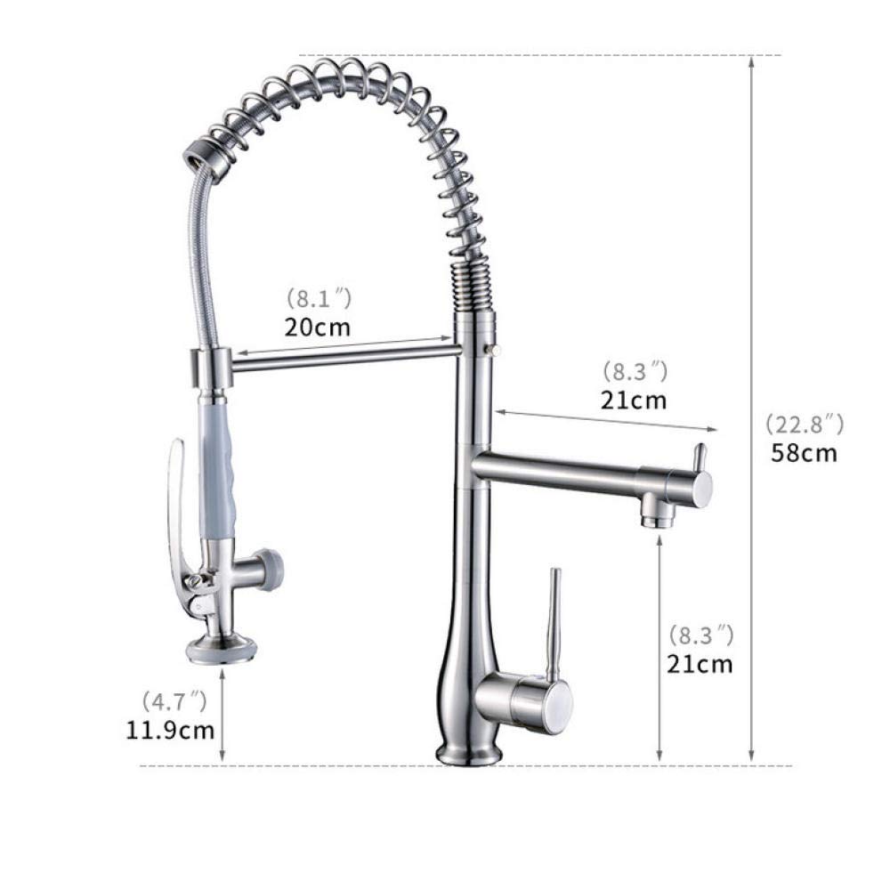 Nickel Brushed Kitchen Faucet with Dual Spray Swivel Spout - Hot & Cold Water Mixer Tap for Modern Sink - Perfect for Cooking, Washing Dishes, and Kitchen Cleaning