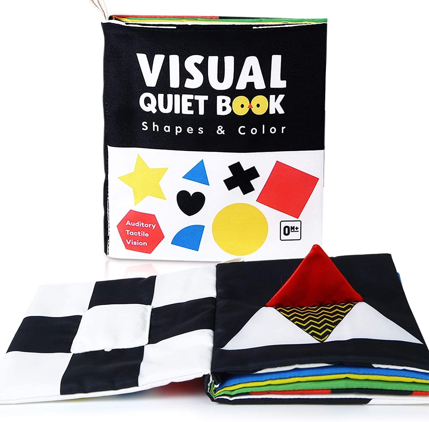 beiens High Contrast Black & White Baby Books - Non-Toxic Touch & Feel Crinkle Cloth Books for Infants | Early Educational Sensory Toys | Newborn Visual Stimulation | Perfect Baby Shower Gift (Mirror & Soft Fabric) - Great for Tummy Time & Early Learning Development