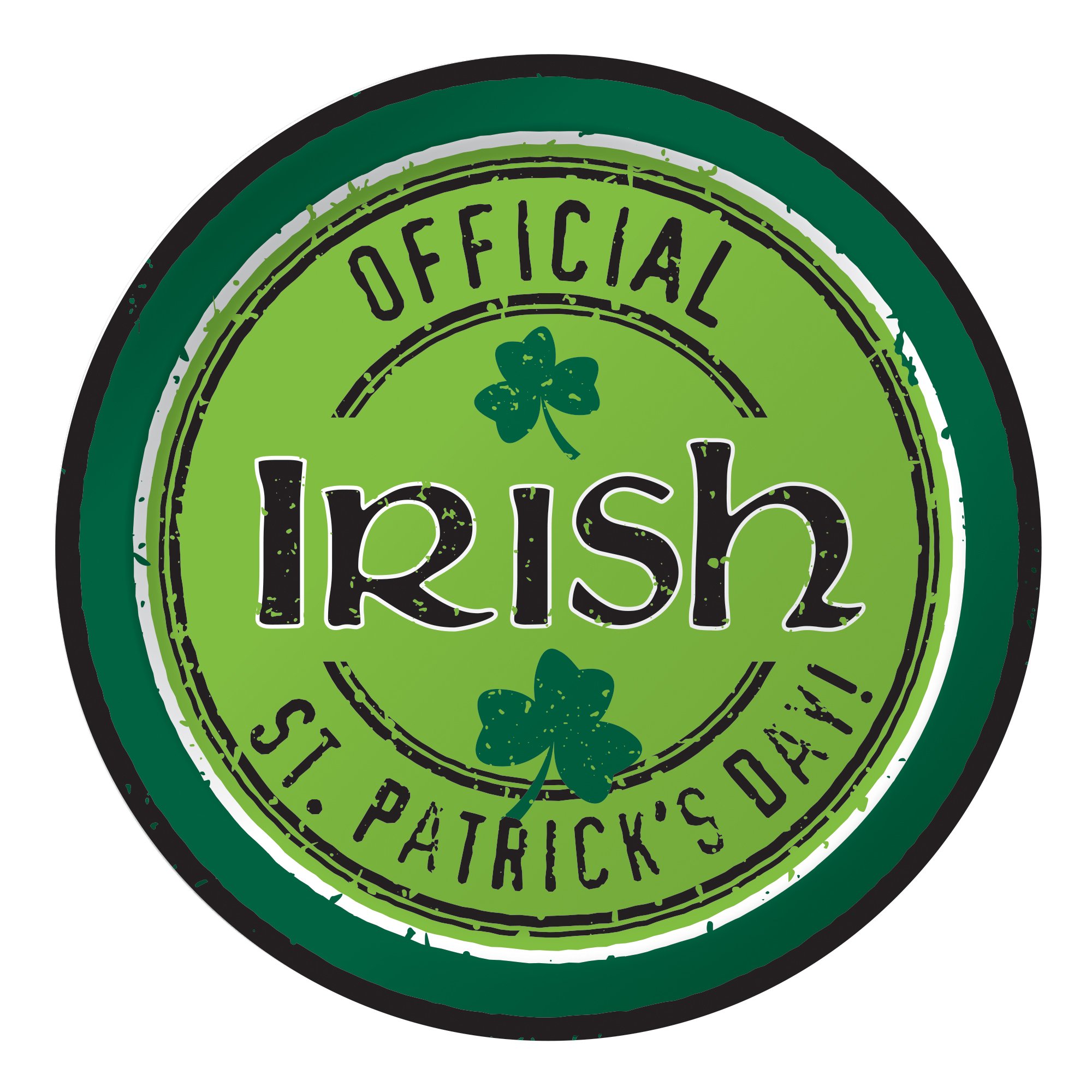 Creative Converting 8 Count Paper Dessert Plates - Officially Licensed Irish Design | Perfect for St. Patrick's Day Parties, Birthday Celebrations & Themed Events
