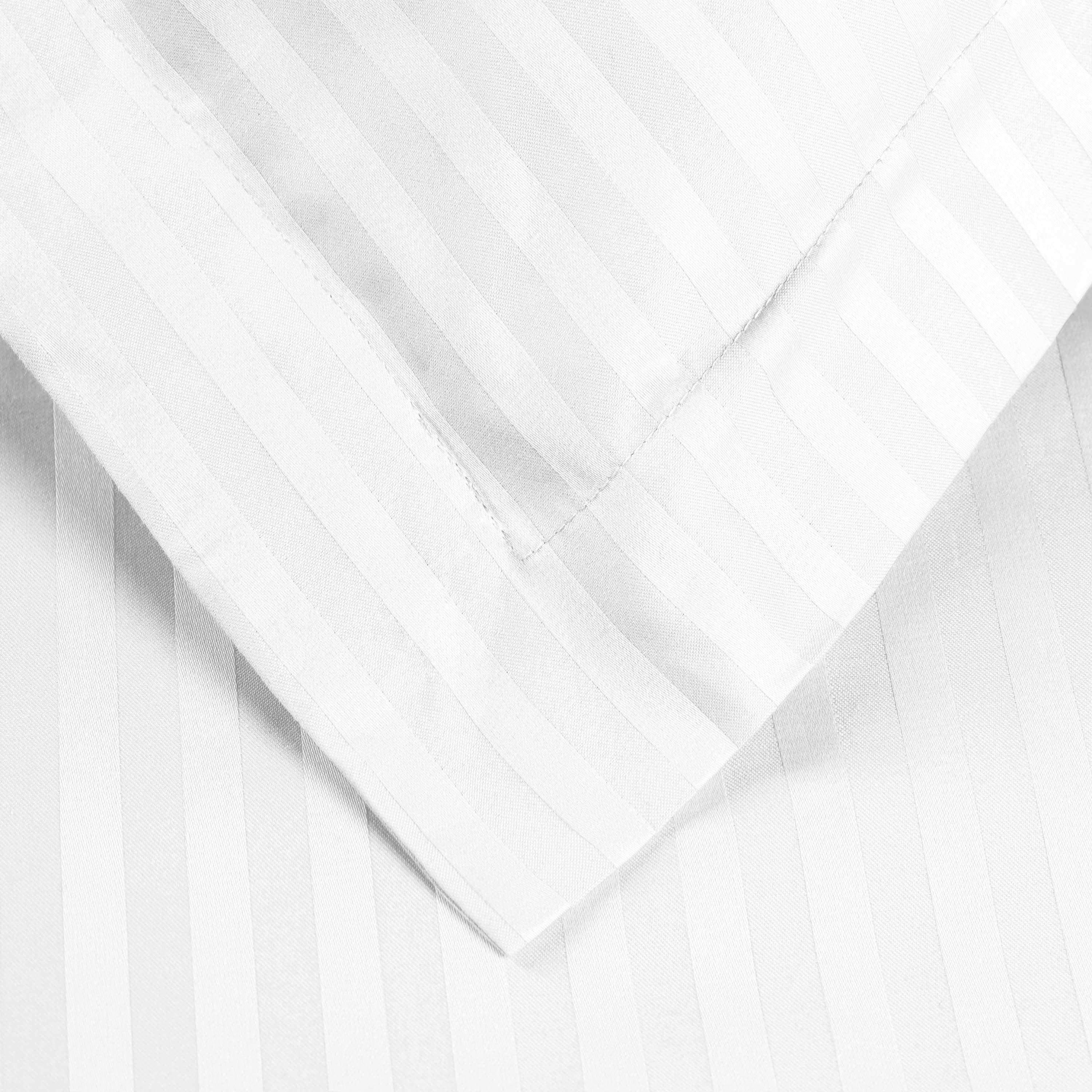 400 Thread Count Lightweight Stripe Egyptian Cotton Duvet Cover Set - Queen Size, Soft & Breathable Bedding for All Seasons - Perfect for Master Bedroom, Guest Room & Hotel Use