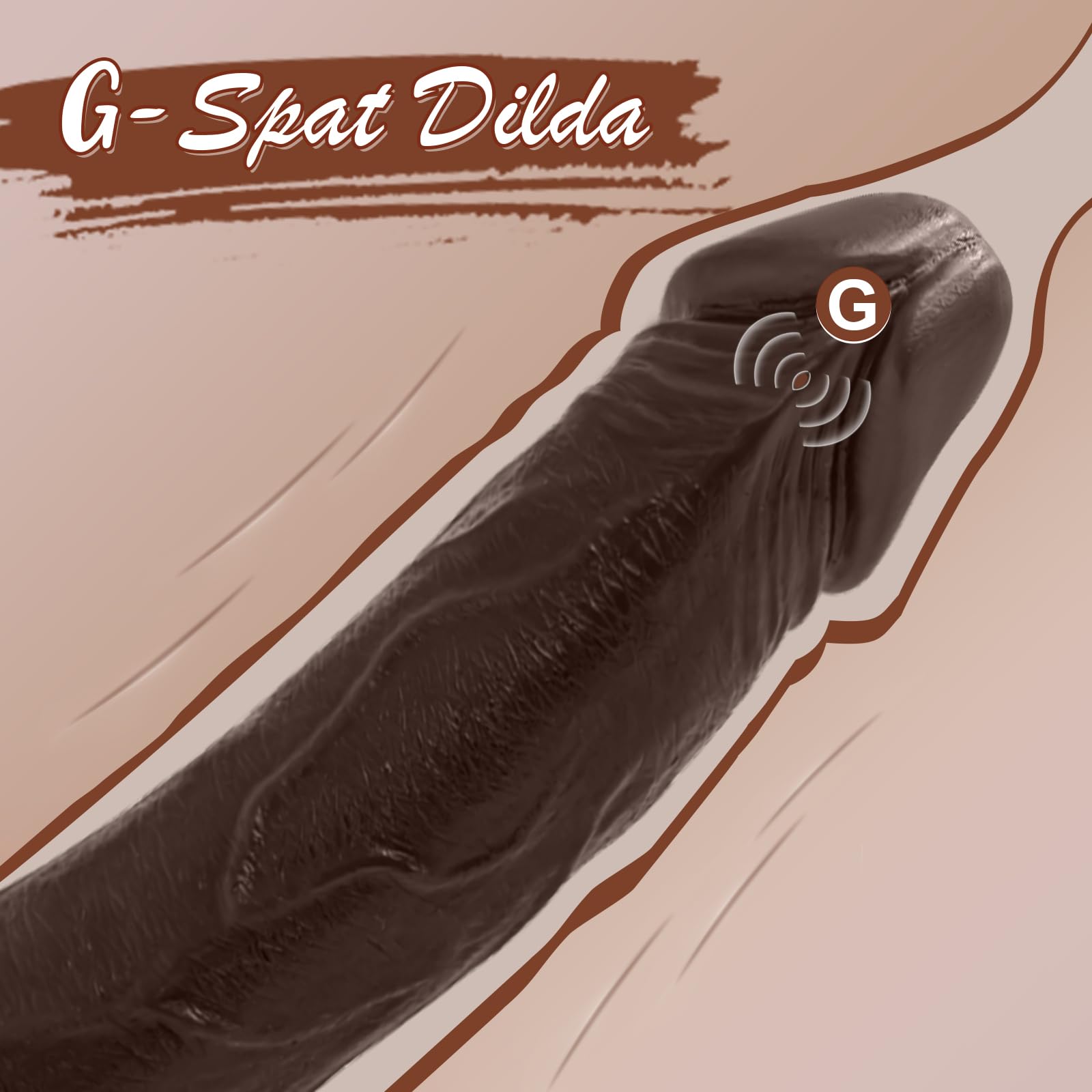 Realistic 8 Inch Anal Dildo for Women & Couples - Body-Safe G-Spot Stimulator with Strong Suction Cup | Adult Sex Toy for Solo Play & Partnered Fun (Dark Brown)
