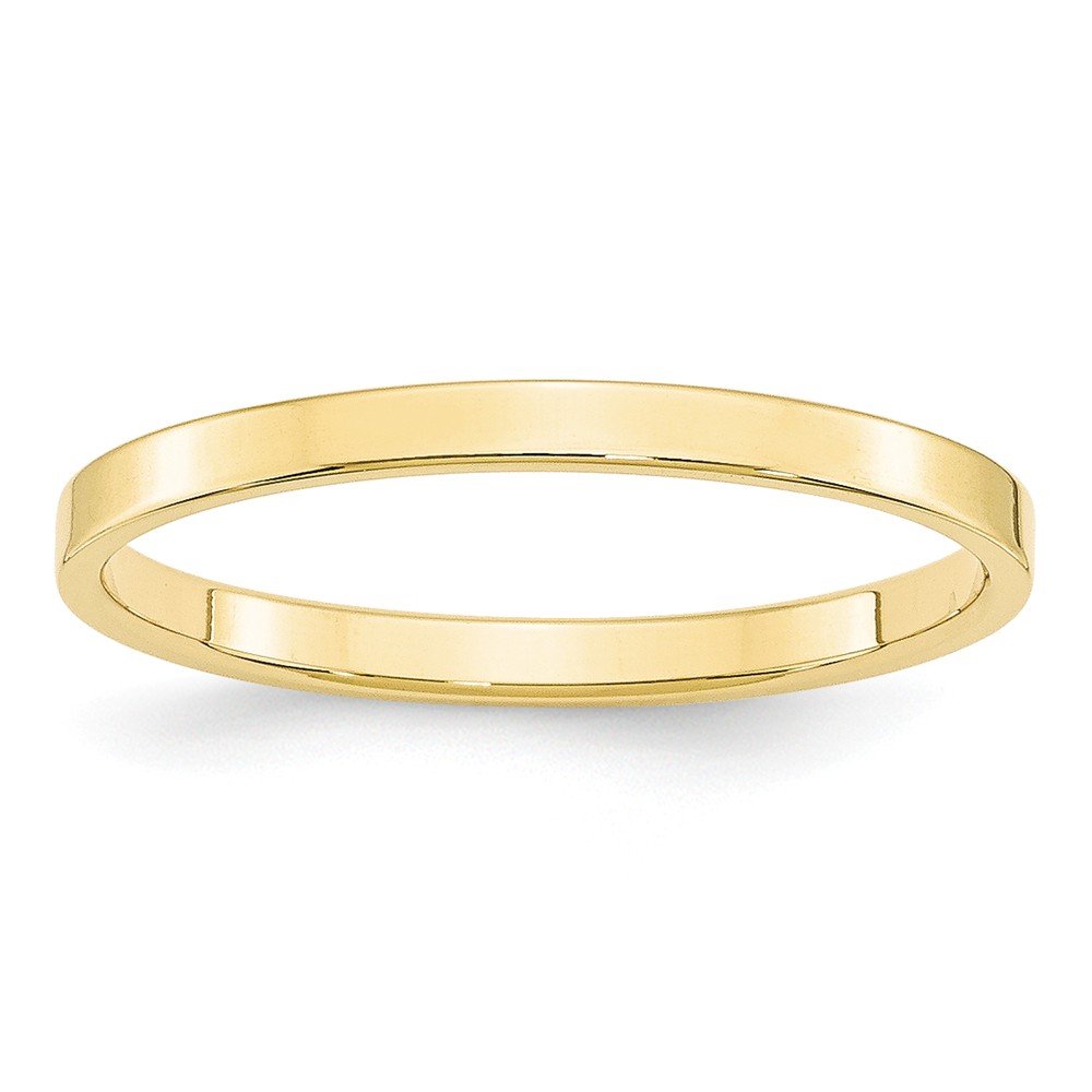 10k Yellow Gold 2mm LTW Flat Wedding Band for Men & Women - Anniversary, Engagement & Promise Rings - Perfect for Everyday Wear & Special Occasions