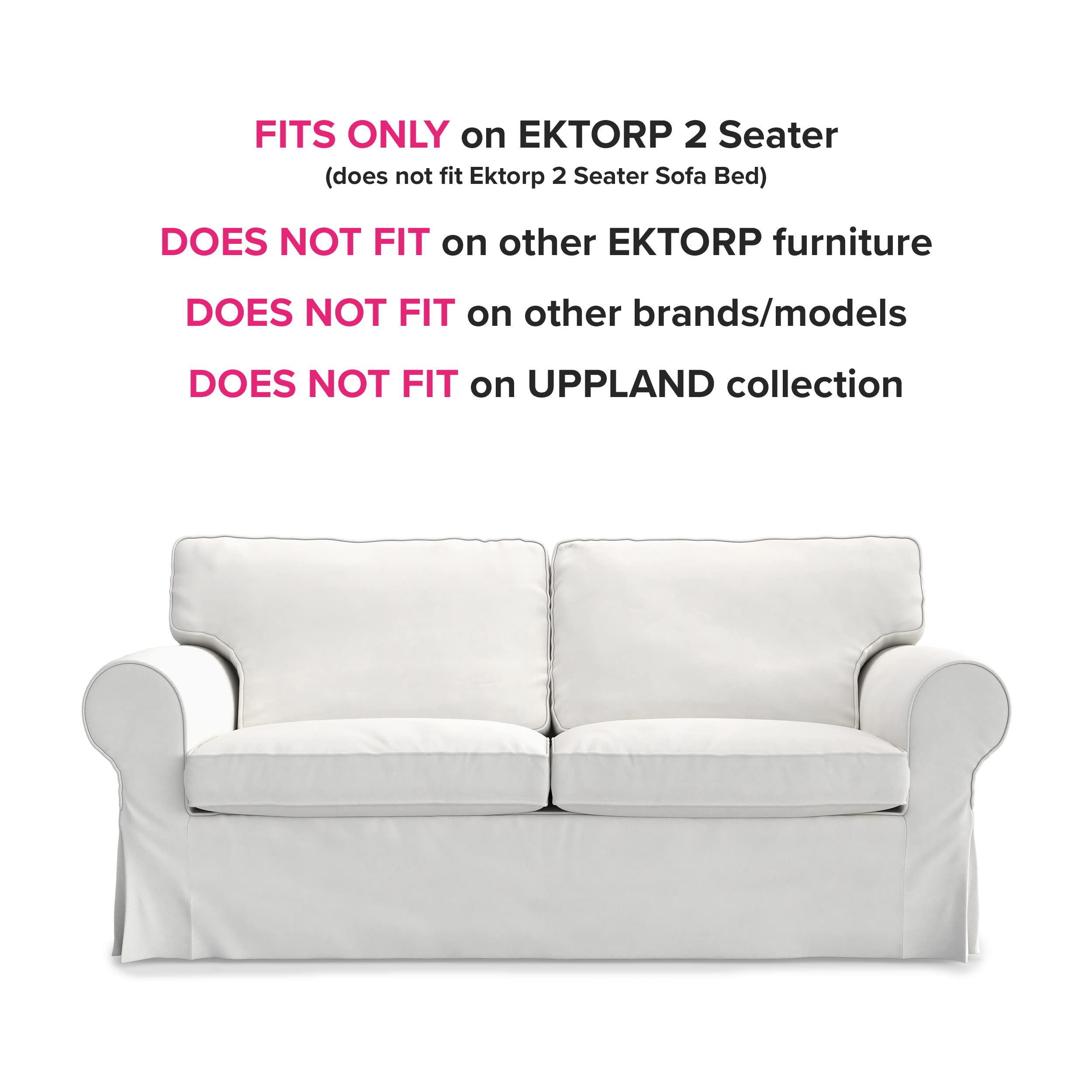 TLYESD Pre-Shrunk Sofa Cover for IKEA Ektorp Loveseat - Pet & Kid Friendly Slipcover, Dark Grey Polyester Fabric - Perfect for Living Room, Nursery, or Pet-Friendly Spaces