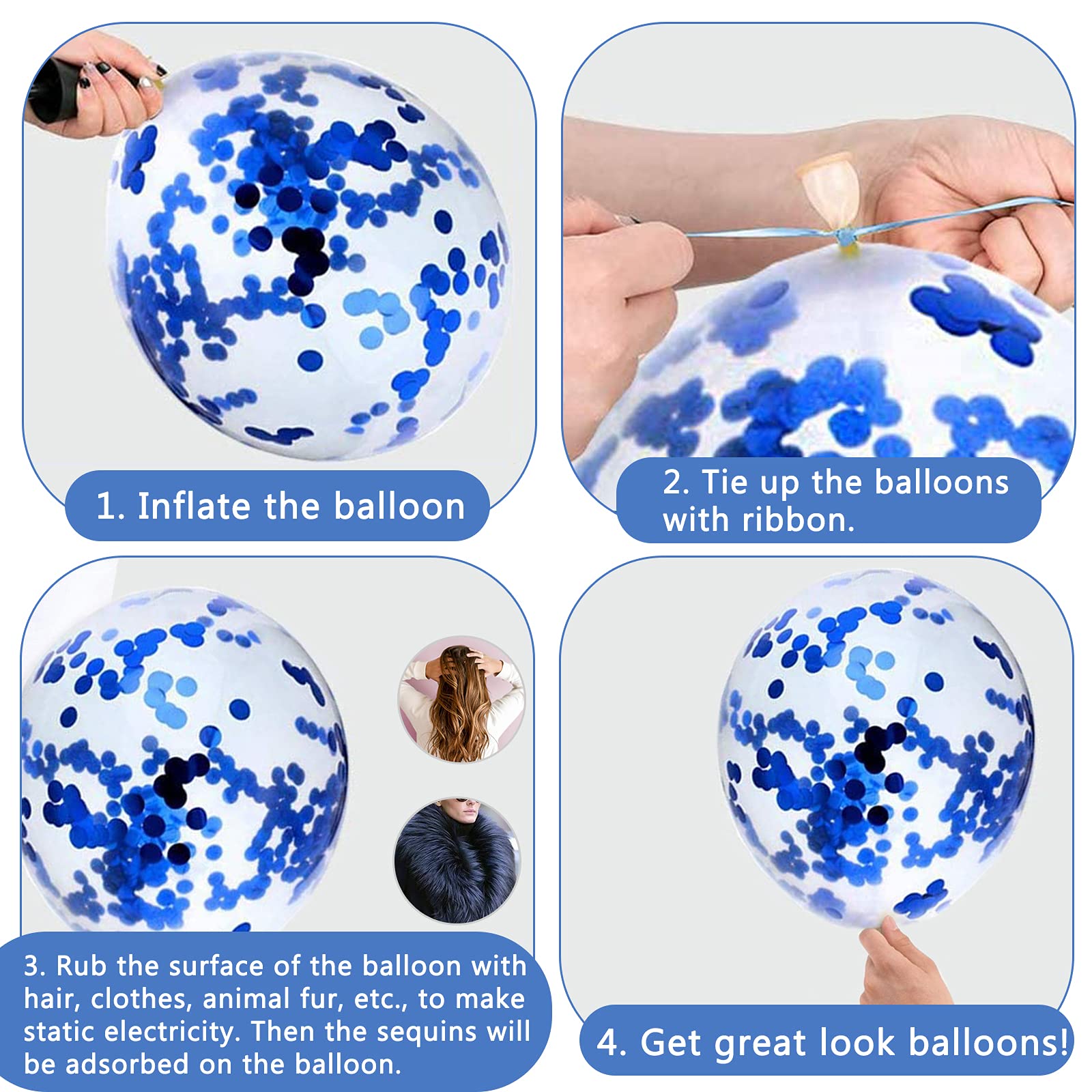 Royal Blue Happy Birthday Banner & Balloons Set - Party Decorations for Men, Women, Boys - Includes Bunting, Confetti & Latex Balloons - Perfect for Birthday Parties, Baby Showers & Anniversary Celebrations