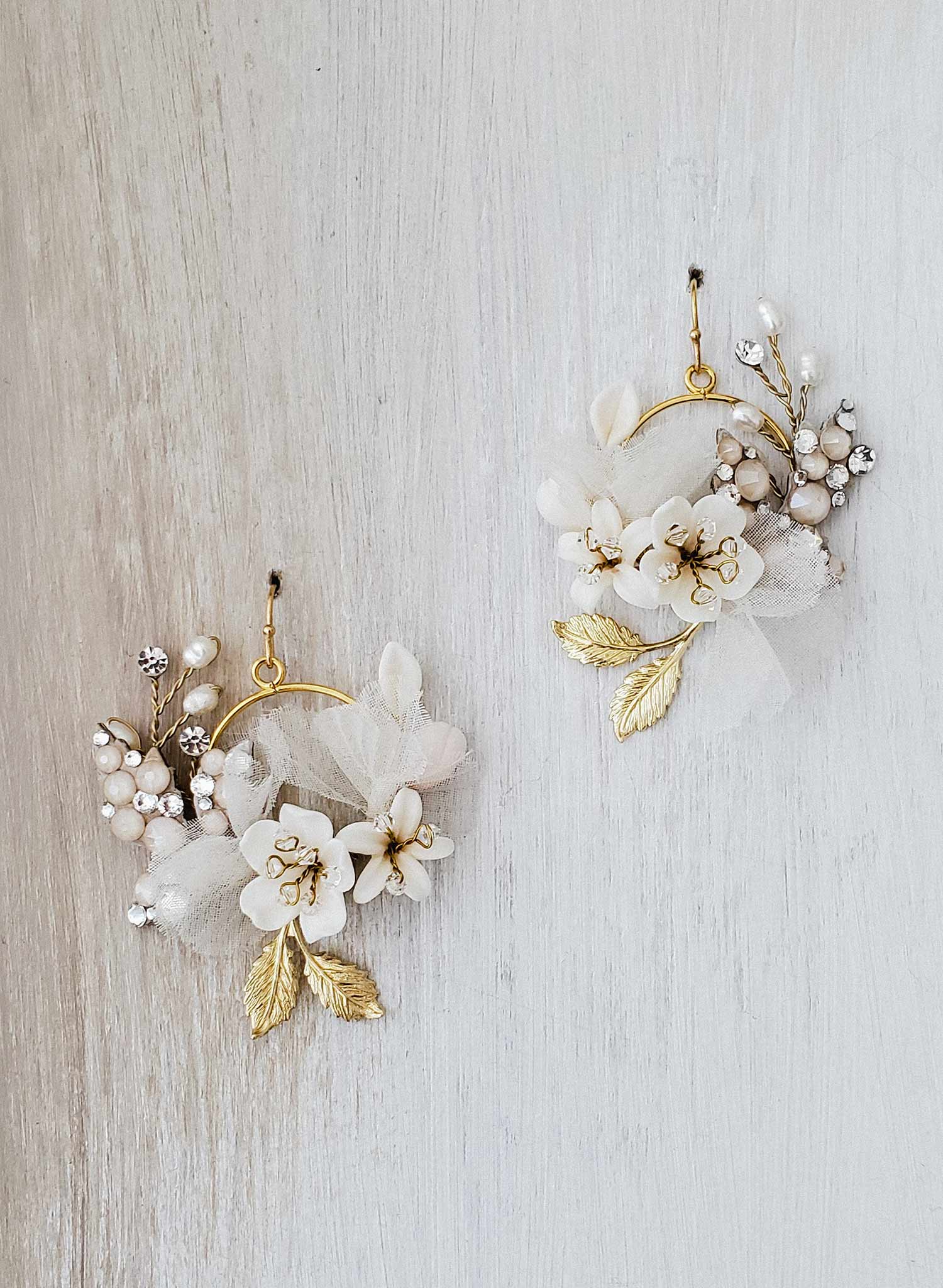 Petite Creamy Floral Bridal Earrings - Style #2102 | Elegant Wedding Jewelry for Brides, Bridesmaids & Special Occasions