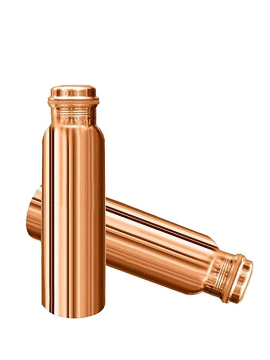 Ayurvedic Copper Water Bottle 1L (2-Pack) - Pure Copper Vessel for Detox, Hydration & Wellness - Perfect for Home, Office & Travel