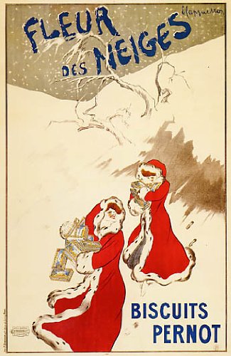 WonderfulItems Fleur des Neiges Biscuits Cookies - Pernot Vintage Style Poster Canvas Art Reproduction - Perfect for Kitchen Decor, French Bakery Theme & Retro Home Wall Art