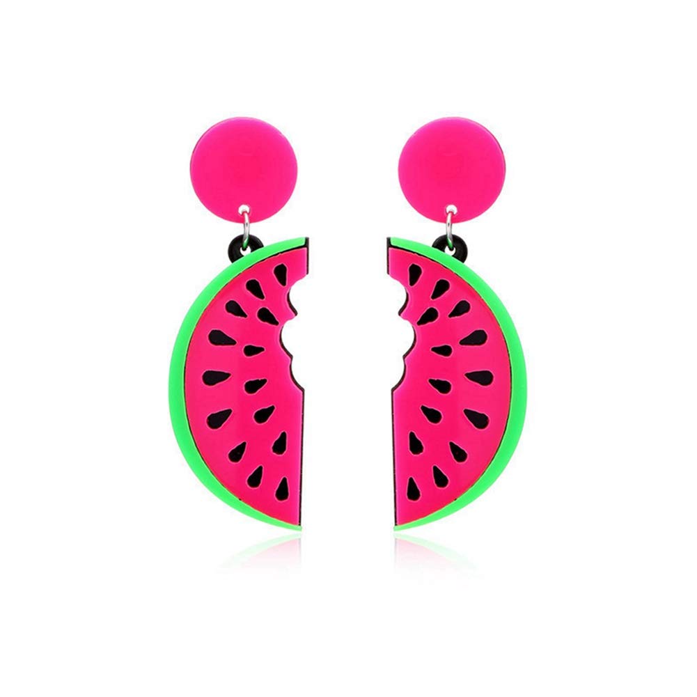 80s Retro Acrylic Fruit Neon Earrings for Women - Fashionable Dangle Drop Earrings Jewelry Gift - Perfect for Parties, Raves & 80s Theme Outfits