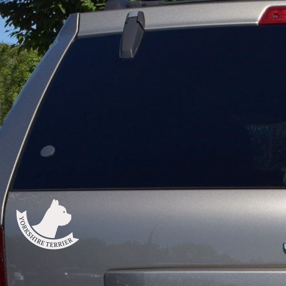 White 5 Inch Yorkshire Terrier Vinyl Decal Sticker - Waterproof for Cars, Laptops, Windows, Home & Office Decor - Perfect Gift for Dog Lovers (Indoor & Outdoor Use)