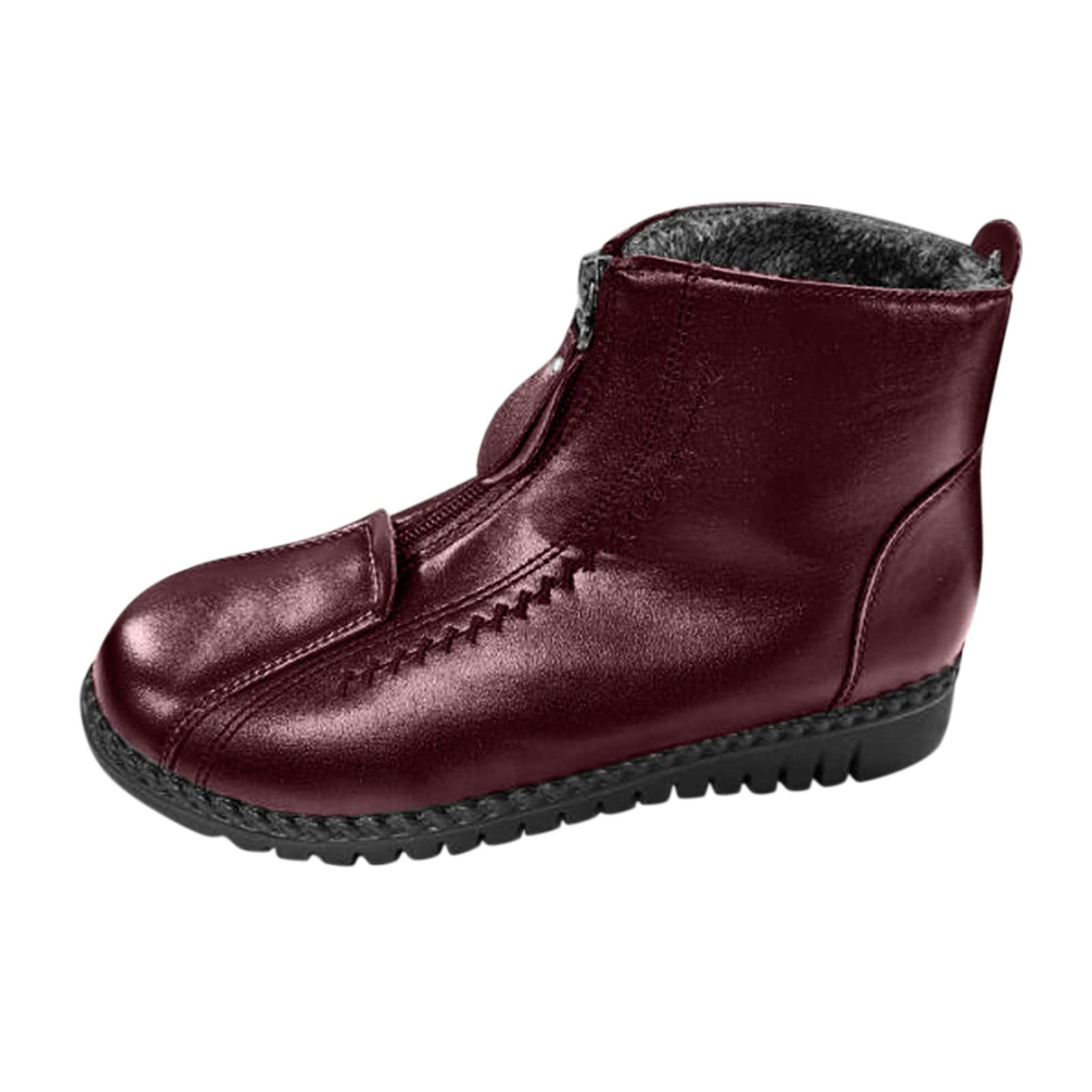 Women's Fashion Winter Boots - Velvet Ankle Snow Boots with Zipper, Padded Cotton Lining for Warmth & Comfort | Perfect for Snowy Days, Casual Outings & Cold Weather Wear