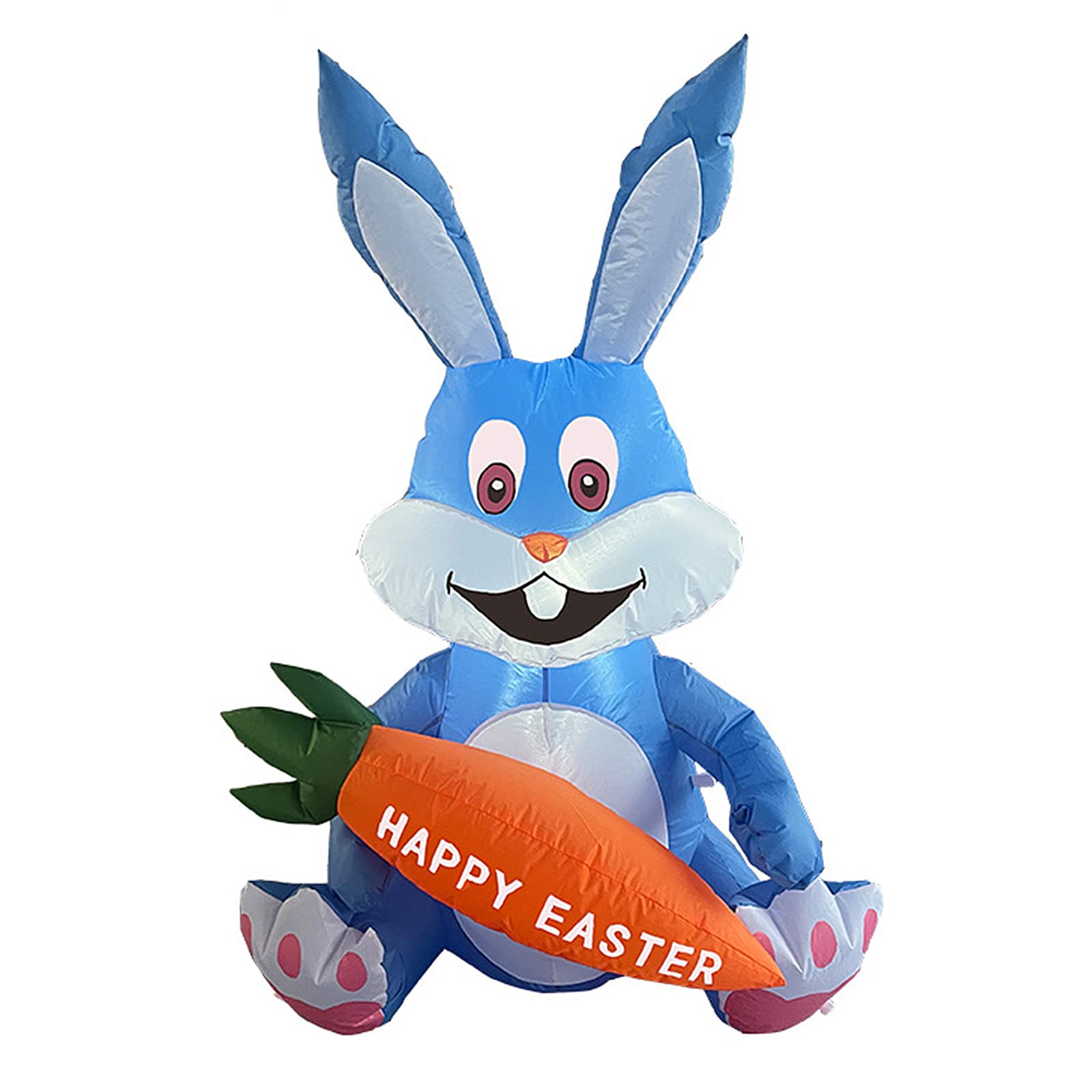 4ft LED Lighted Inflatable Easter Bunny with Carrot - Outdoor Easter Decorations for Yard, Garden, and Party Decor | Easter Spring Holiday Decor
