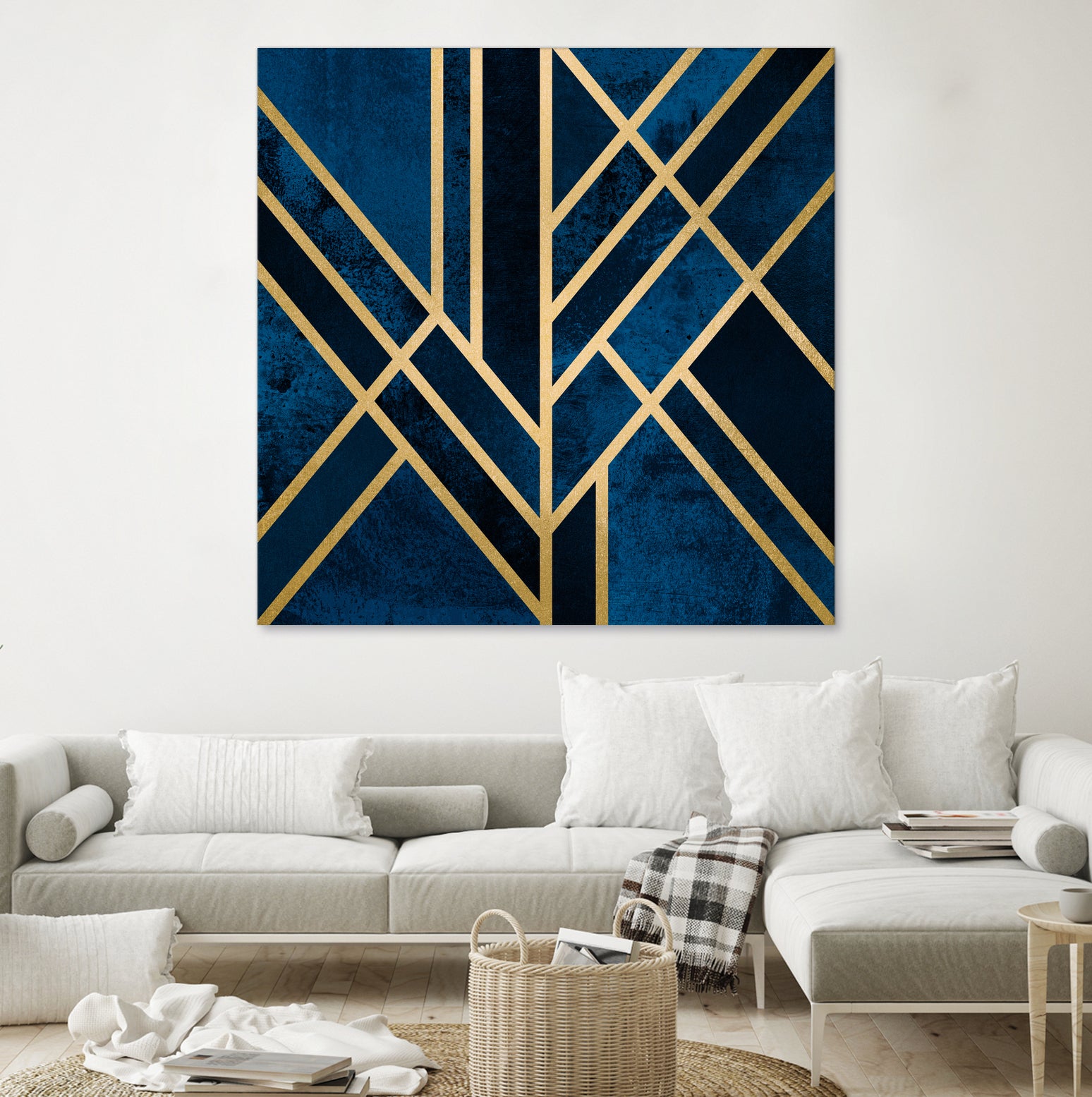 Art Deco Midnight Blue Velvet Throw Pillow Cover - Elegant Home Decor for Living Room, Bedroom & Sofa - Perfect for Cozy Evenings & Stylish Interior Design