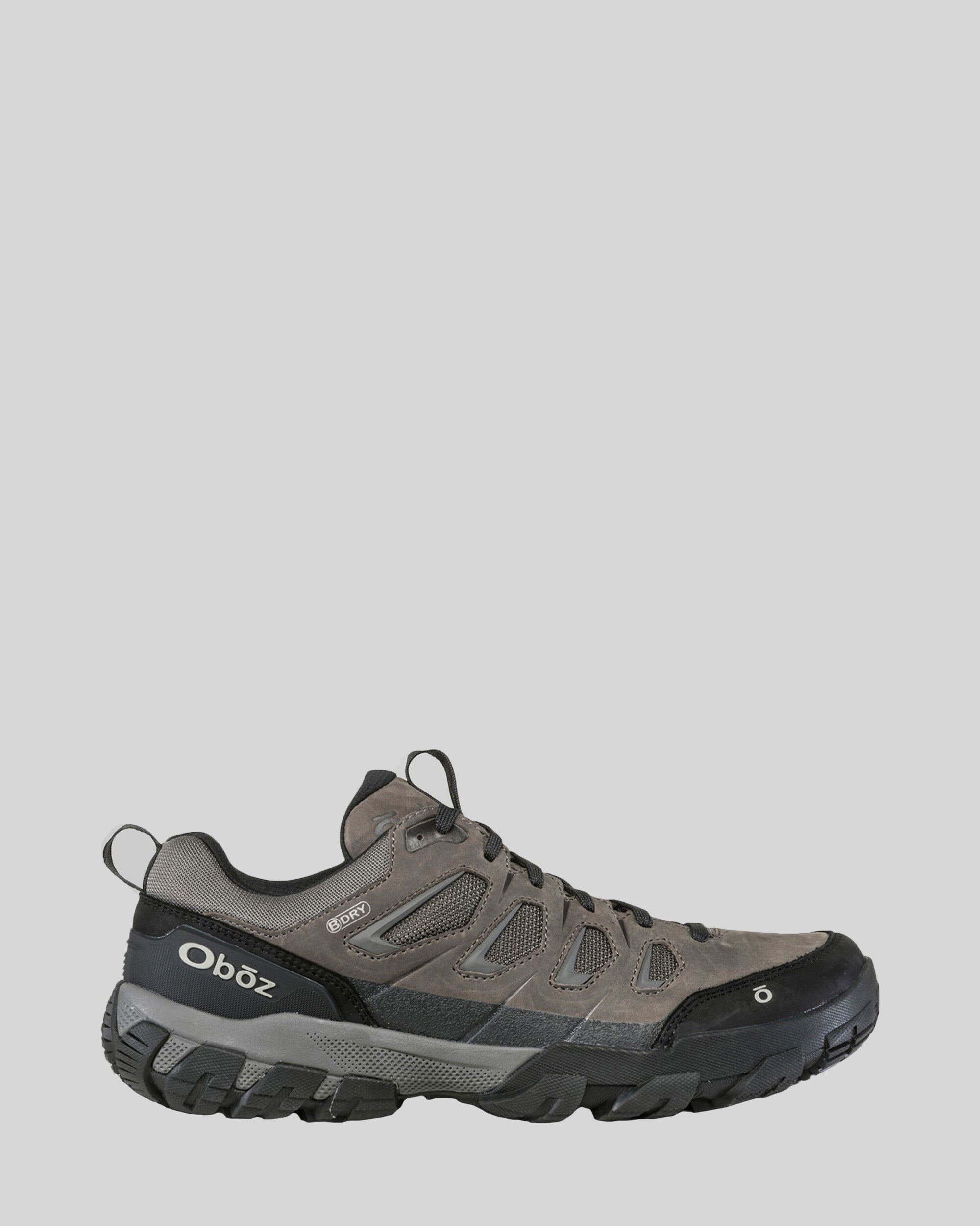 Men's Oboz Sawtooth X Low Waterproof Hiking Shoes - Wide Width Charcoal - Lightweight Trail Shoes for Outdoor Adventures & Mountain Trekking