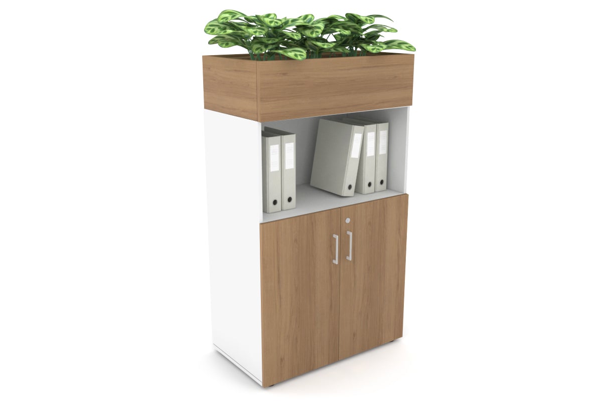 Medium Storage Cabinet with Small Doors and Planter Box - 31.5