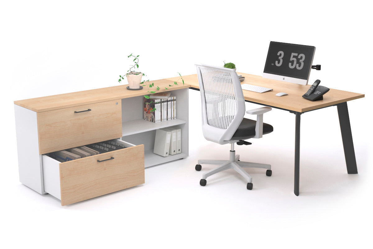 Switch Executive Setting With Uniform Spine Black Frame [1600L x 700W] - Premium Office Desk for Modern Workspace & Home Office