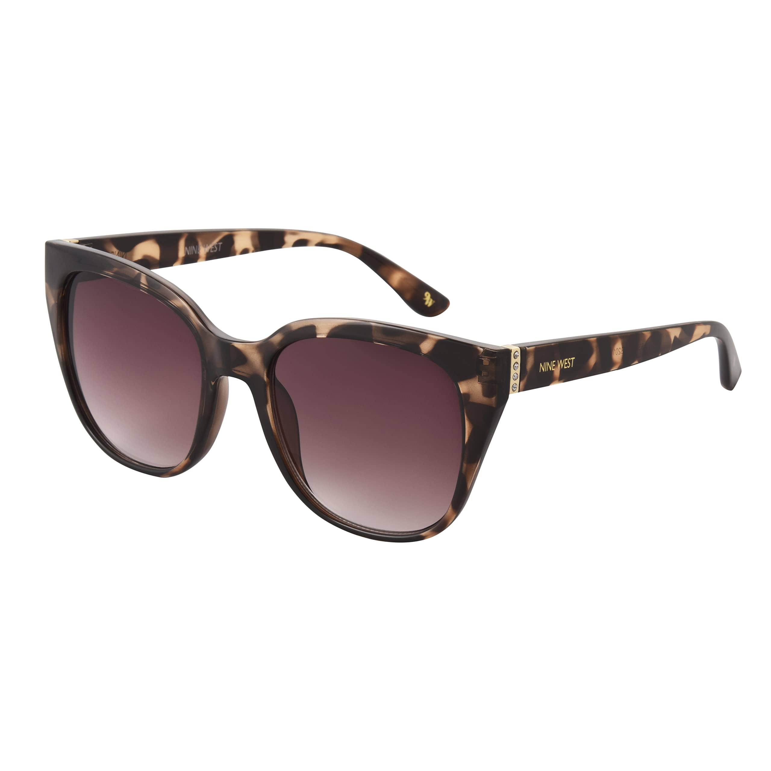 Nine West Women's Shayna Cat Eye Sunglasses - Brown Tortoise Frame, 52mm Lens - Stylish UV Protection for Outdoor Activities & Fashion Accessories