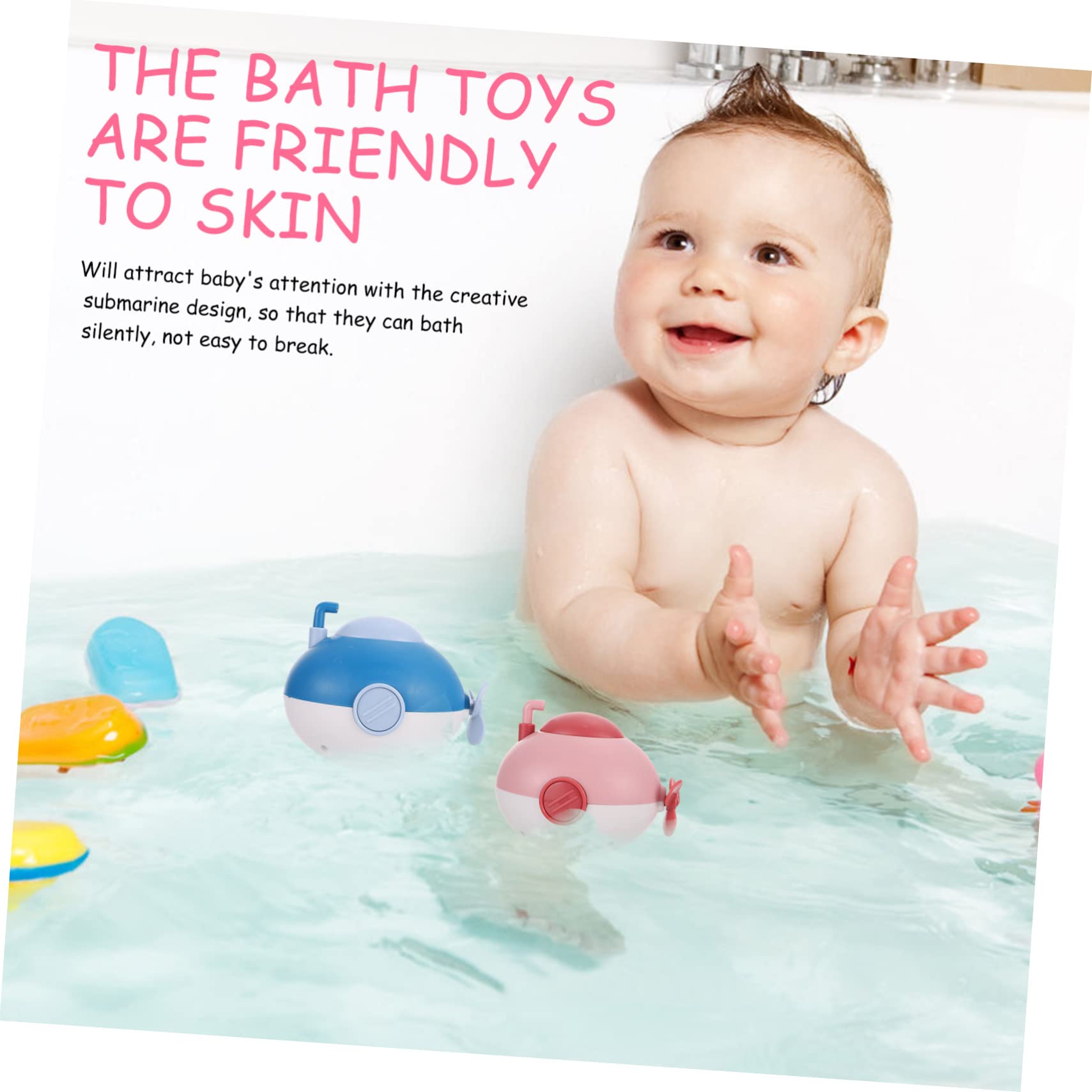 VICASKY 4-Piece Animal Bath Toys Set - Cute Crab Shaped Bathtub Toys for Toddlers & Kids - Non-Toxic ABS Plastic Bathing Fun for Baby Shower, Pool Party & Sensory Play