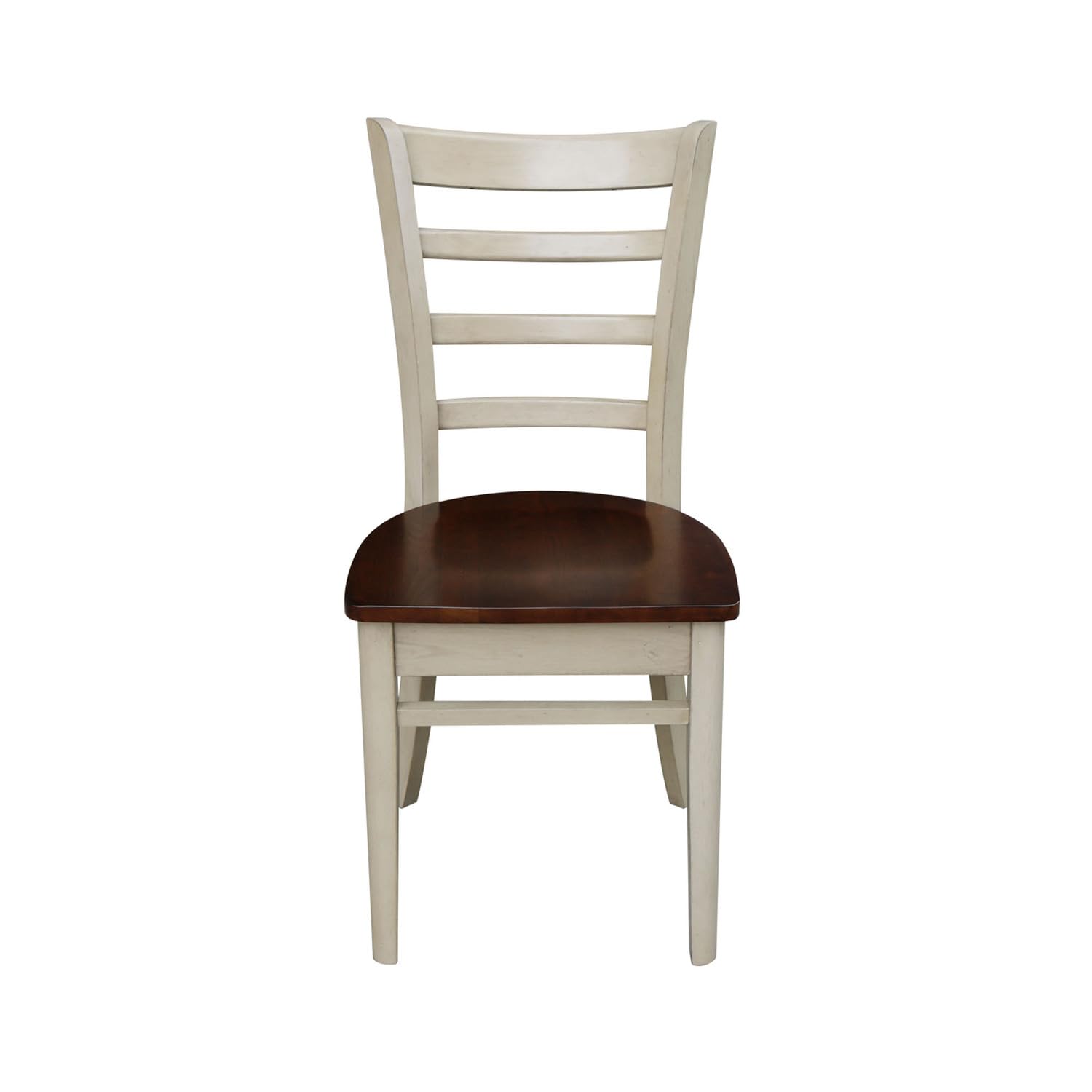 International Concepts Emily Side Dining Chairs - Set of 2, Antiqued Almond & Espresso Finish - Perfect for Kitchen, Dining Room or Breakfast Nook