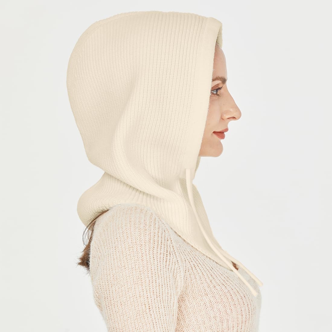 Facecozy Winter Hats for Women & Men - Wool Blend Hooded Scarf, Balaclava, Knit Skull Cap Beanie & Neck Gaiter - Warm Cold Weather Accessories for Skiing, Snowboarding & Outdoor Activities