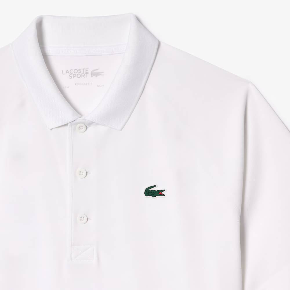 Lacoste Men's Rip Resistant Tennis Polo Shirt - Classic White Cotton Short Sleeve Performance Top for Casual, Golf & Summer Wear