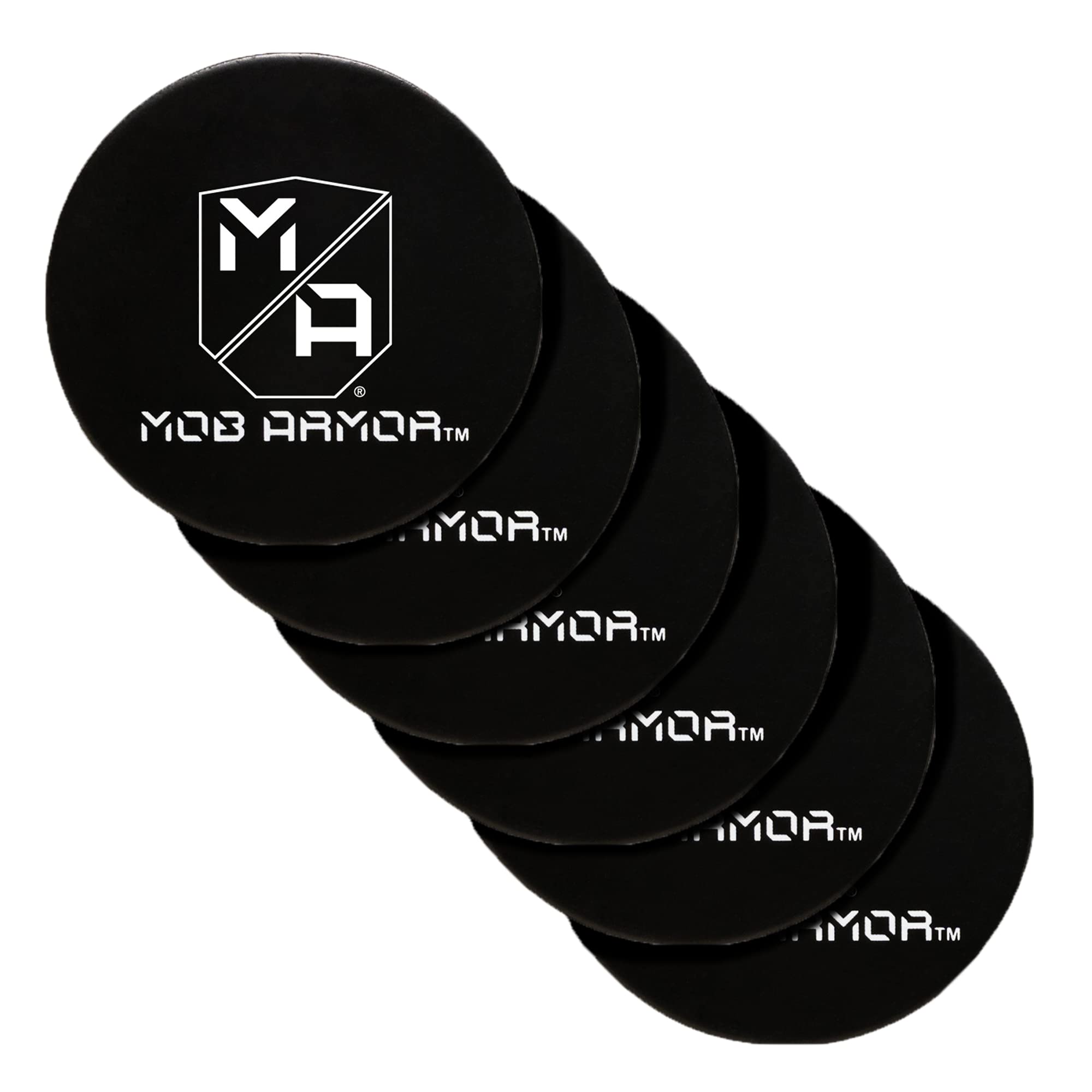 Mob Armor Magnetic Phone Mount Plates - 6 Pack Strong Adhesive Steel Discs for MobNetic Maxx & Car Mounts | Universal Phone Magnet Plates | Durable Vehicle Accessory (Black) | Perfect for Hands-Free Driving, GPS Navigation & Dashcam Setup