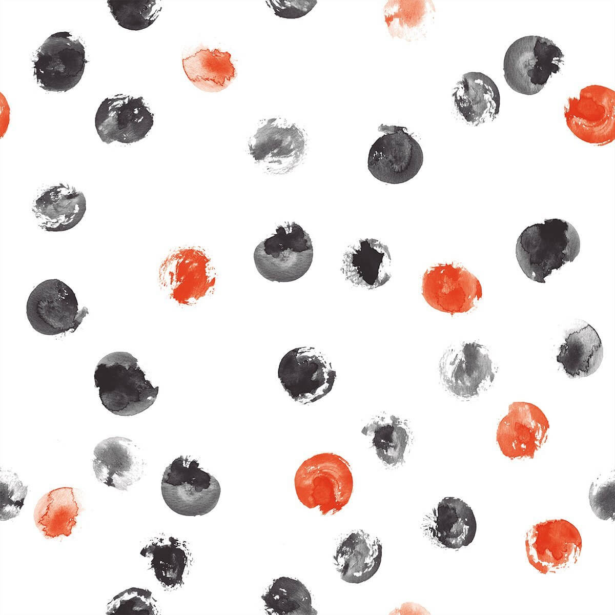 Orange and Black Circles Peel and Stick Removable Wallpaper - Self-Adhesive Nursery Decor for Baby Rooms, Kids Bedrooms & Playrooms - Easy to Apply & Remove