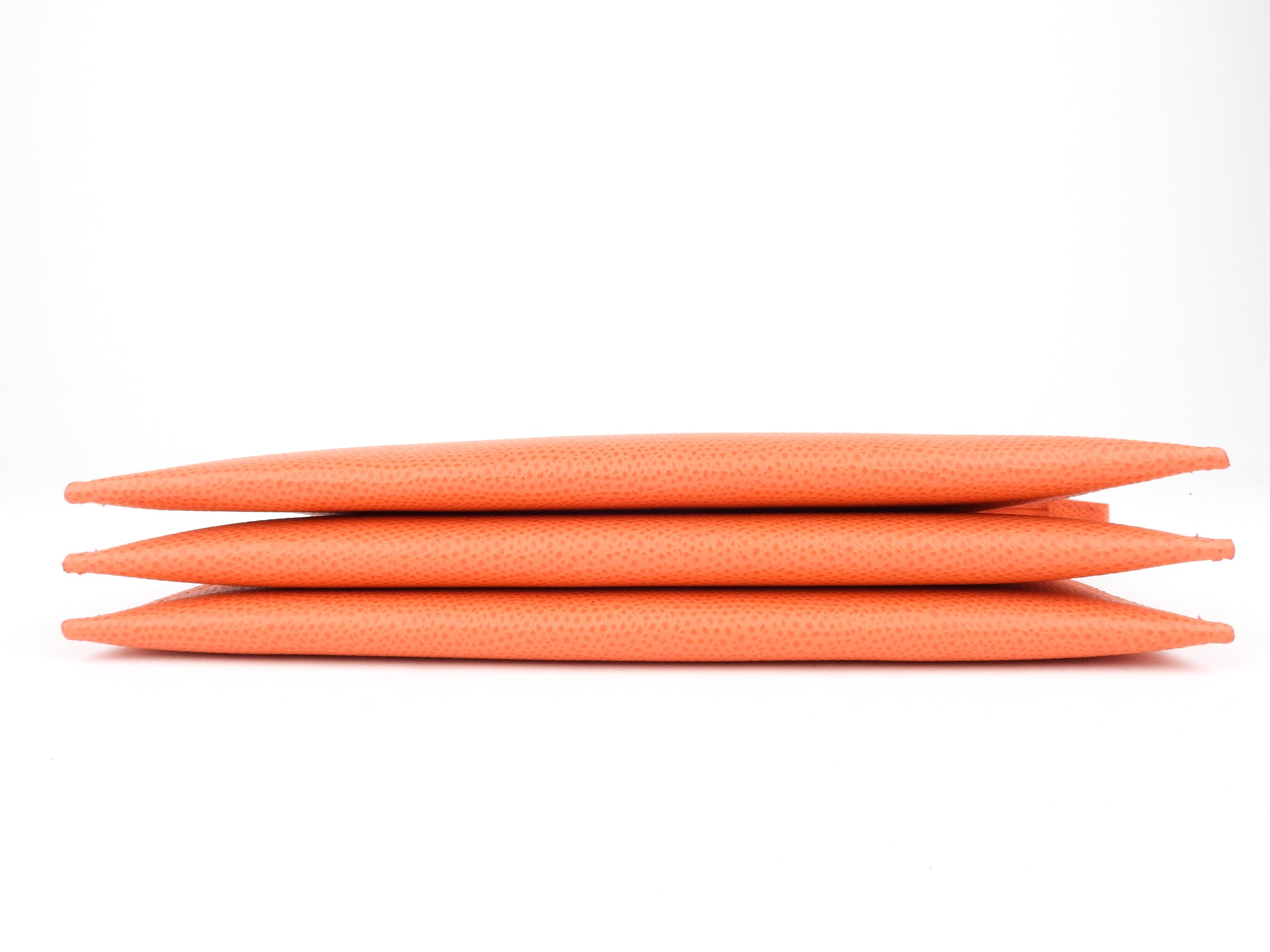 Celine Orange Pebble Grained Leather Trio Cosmetic Pouch | Luxury Makeup Bag Set | Perfect for Travel, Gift & Everyday Use