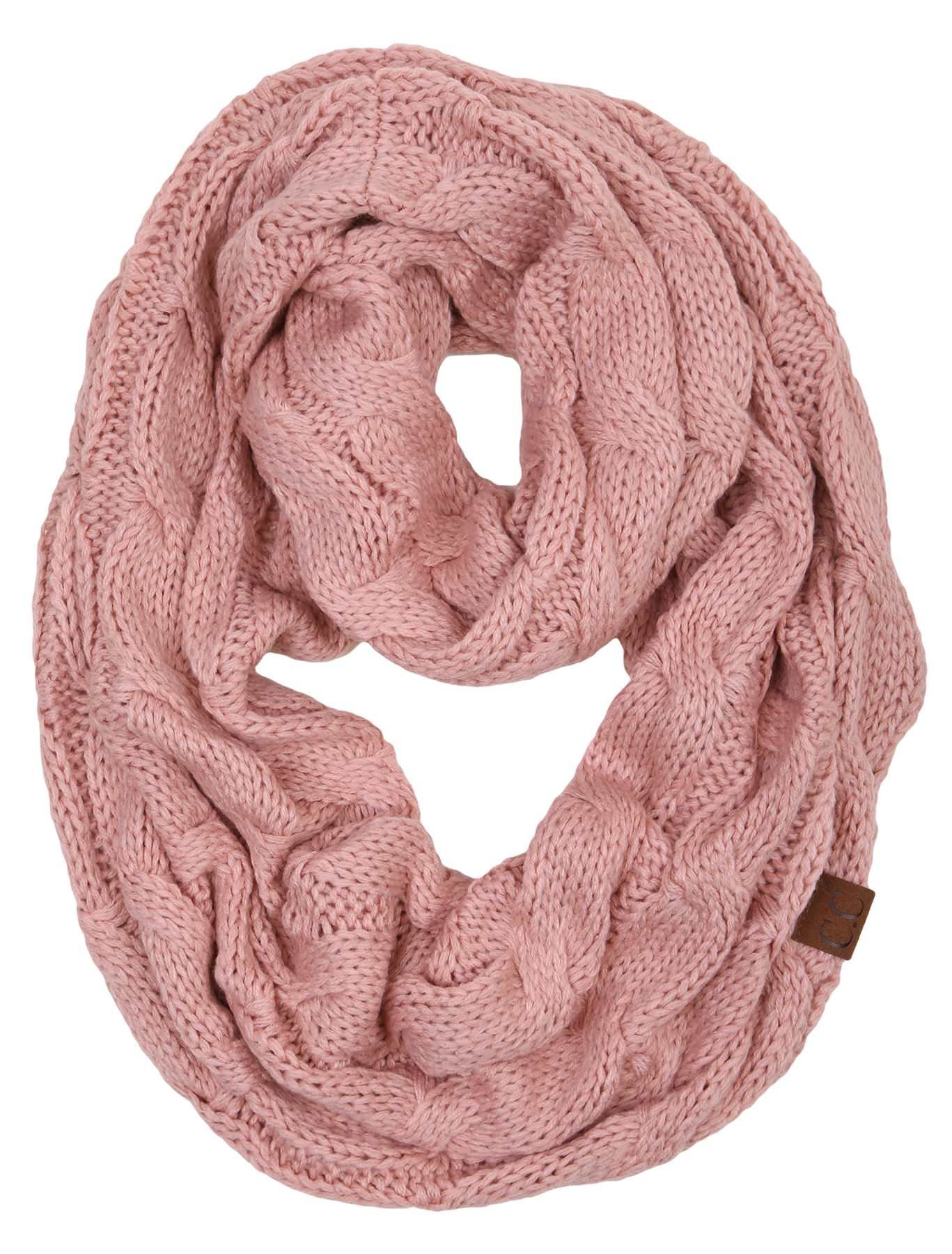 Funky Junque Matching Ponytail Beanie & Infinity Scarf Set (Pack of 2) - Indi Pink | Winter Accessories for Women, Cozy Outfit Combo for Cold Weather Fashion