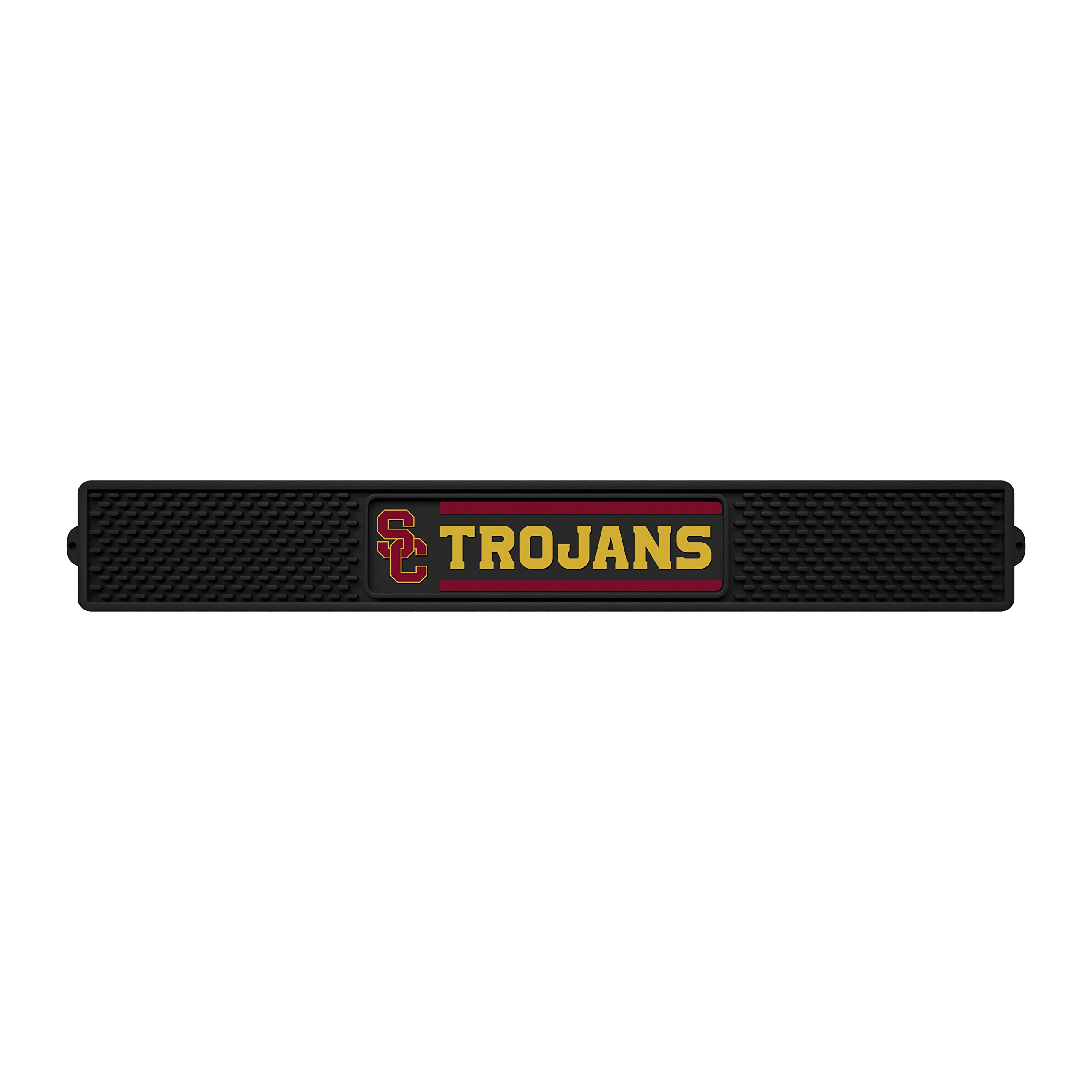 FANMATS Southern California Trojans Drink Bar Mat - 3.25 x 24 Inches Durable Dish Drying Mat - Non-Slip Counter Mat for Kitchen, Bar, or Office - Easy to Clean, Black - Perfect for Beverage Spills, Glassware Protection & Decor