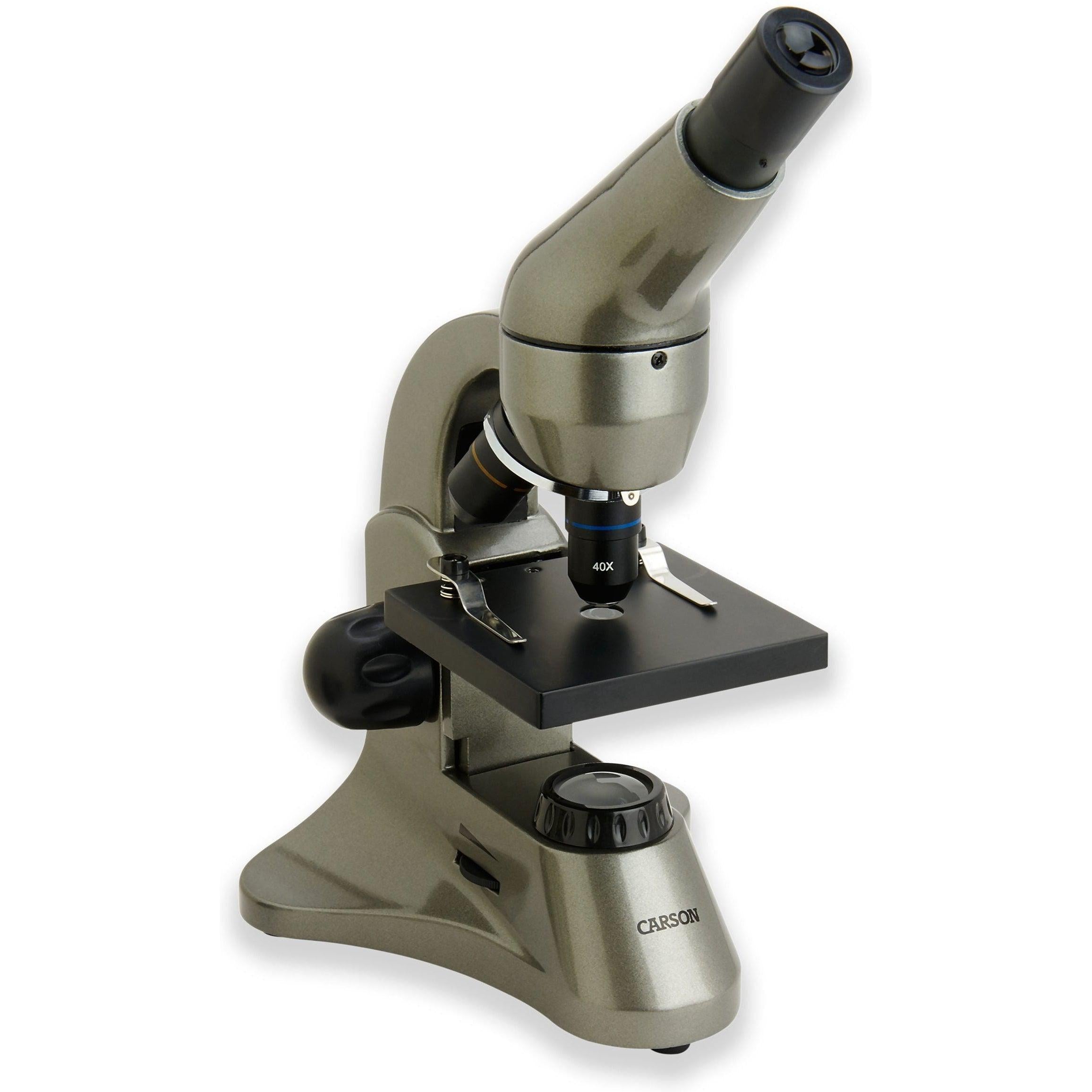 Carson 40x 400x Biological Microscope for Kids & Students - Professional Lab-Grade Microscope for Science Experiments, Classroom & Home Learning