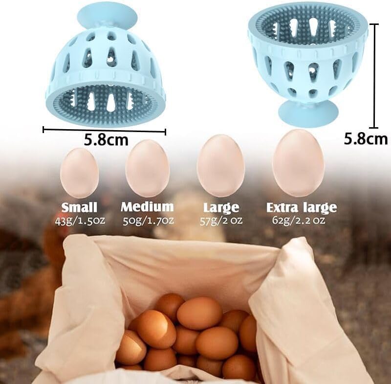 2-Pack Silicone Egg Cleaning Brush - Food Grade Egg Washer Tool for Fresh Eggs (Green, 2.32 Inch) - Perfect for Farm Fresh Eggs, Organic Produce & Kitchen Hygiene