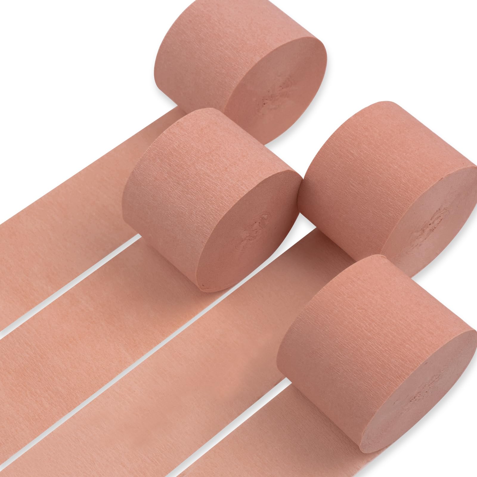 PartyWoo Crepe Paper Streamers - 4 Rolls (328ft Total) Blush Pink Party Decorations for Birthdays, Weddings & Events | DIY Backdrop, Photo Booth & Ceiling Decor (1.8
