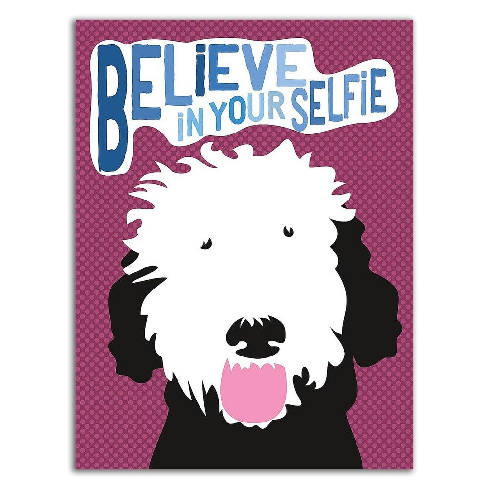 Believe in Your Selfie by Ginger Oliphant - Inspirational Canvas Wall Art Print, Ready to Hang - Perfect for Home Decor, Office Motivation & Gift Ideas