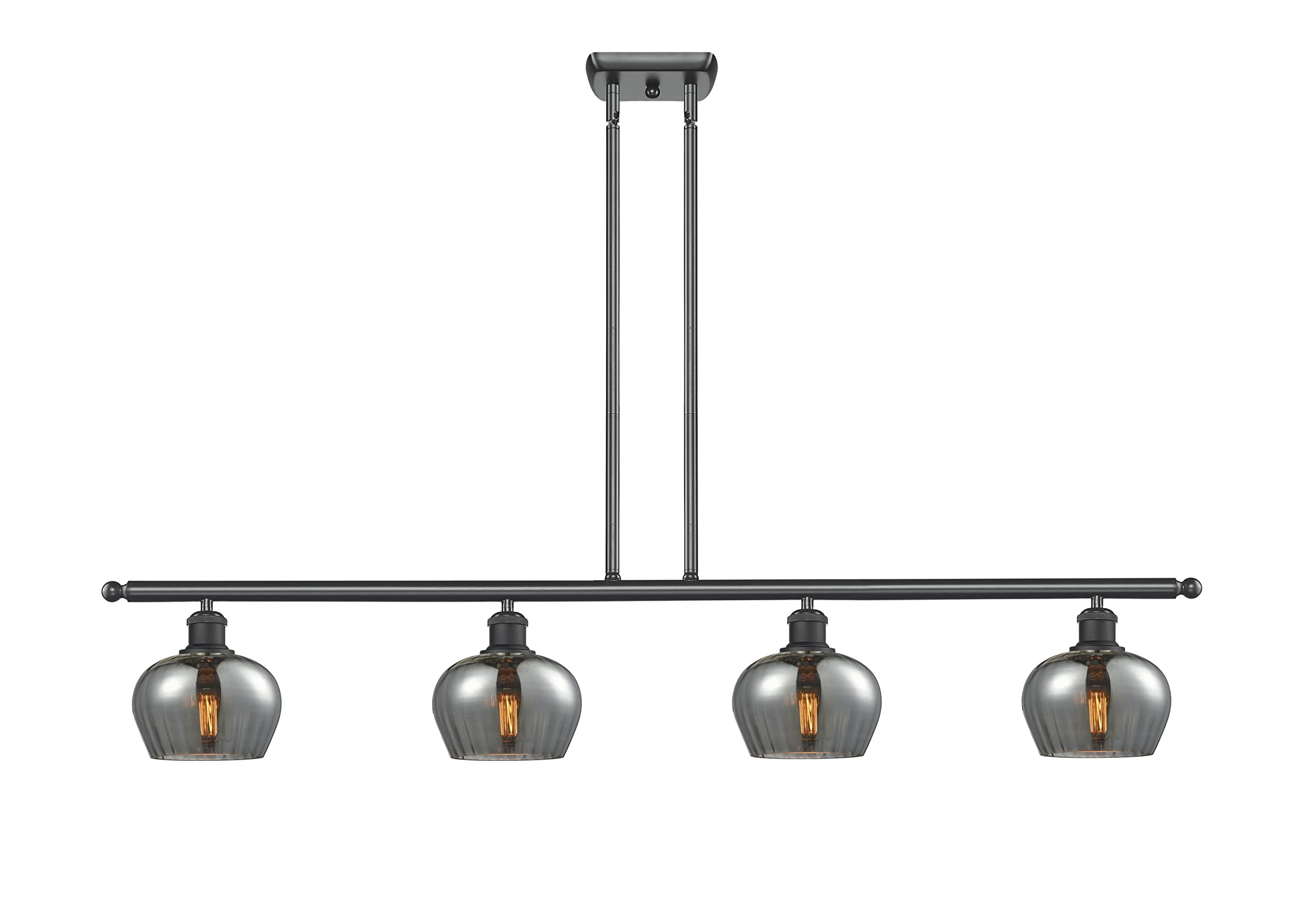 Innovations 516-4I-BK-G93-LED 4 Island Light Vintage Dimmable LED Pendant Lighting, Matte Black Finish - Perfect for Kitchen Islands, Dining Rooms, and Commercial Spaces
