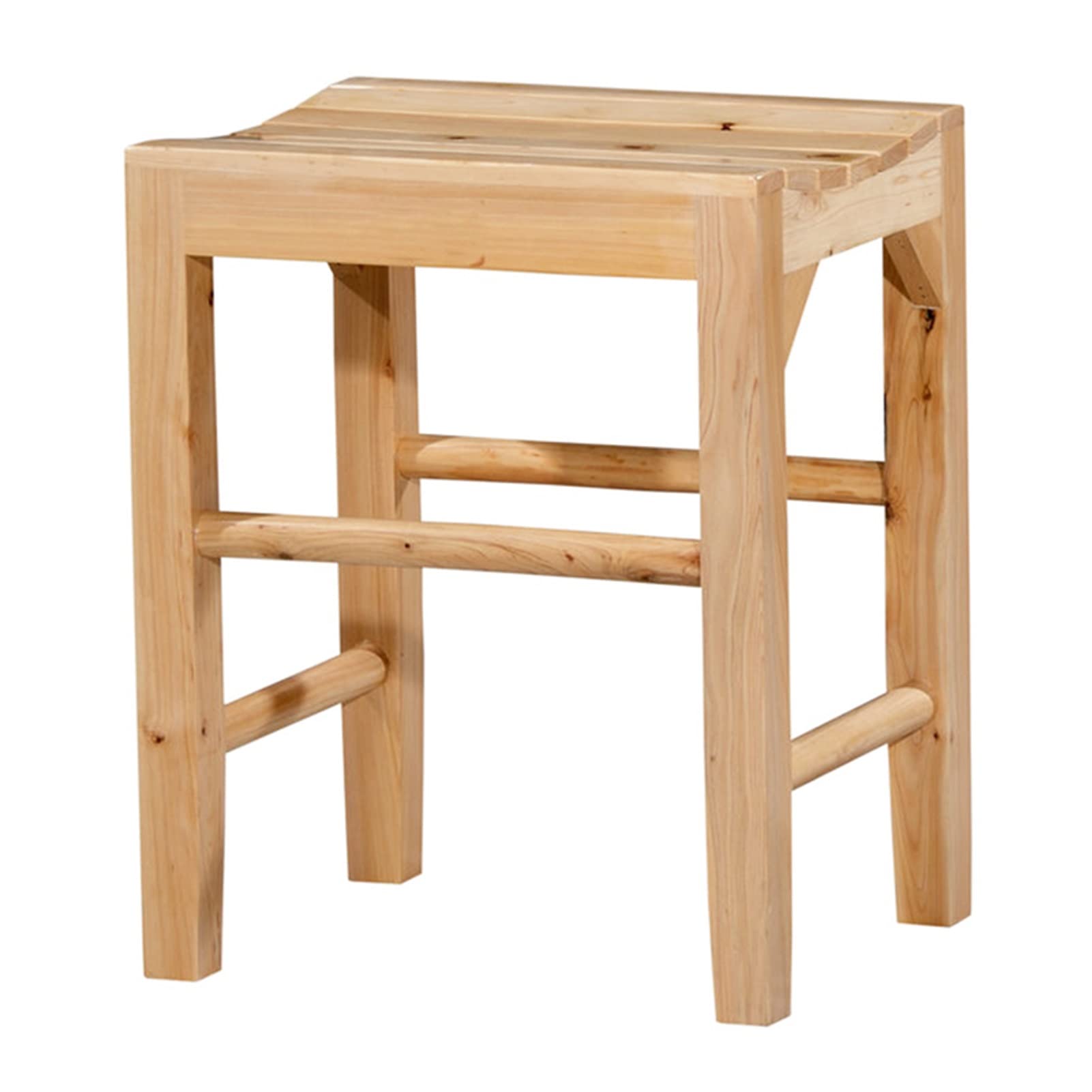 NMDCDH Wooden Bathroom Bench Stool - Waterproof Non-Slip Shower Chair for Elderly & Disabled, Bathtub Seat with Footrest for Shaving Legs, Spa & Sauna Use - Perfect for Bathing, Relaxation & Home Care