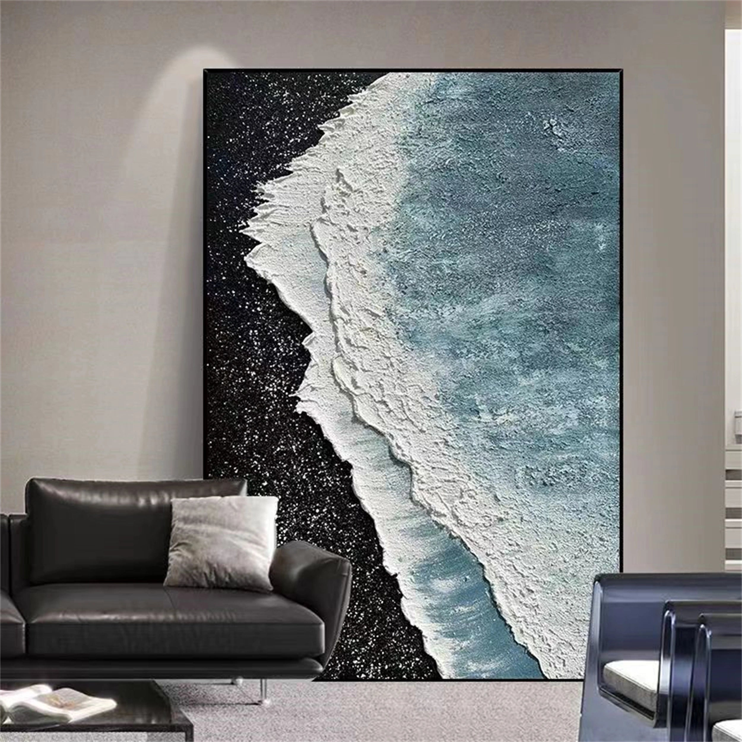 Ocean and Sky Painting #OS 047 - Handmade Canvas Wall Art for Home Decor, Office & Living Room - Stunning Seascape Artwork for Coastal & Nautical Themed Interiors