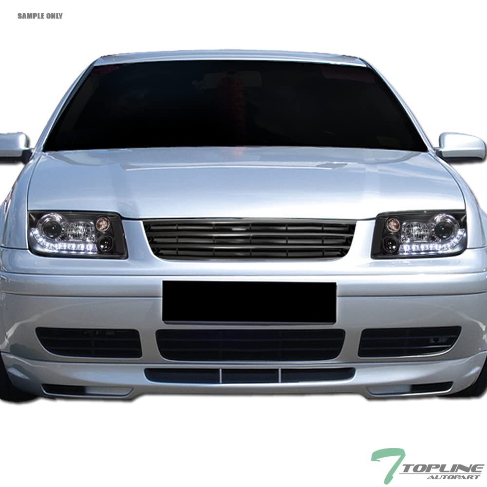 1999-2005 VW Jetta/Bora MK4 Glossy Black Front Bumper Grille Replacement - Horizontal Style for Enhanced Vehicle Appearance & Protection - Perfect for Car Upgrades, Restoration Projects, and Daily Driving
