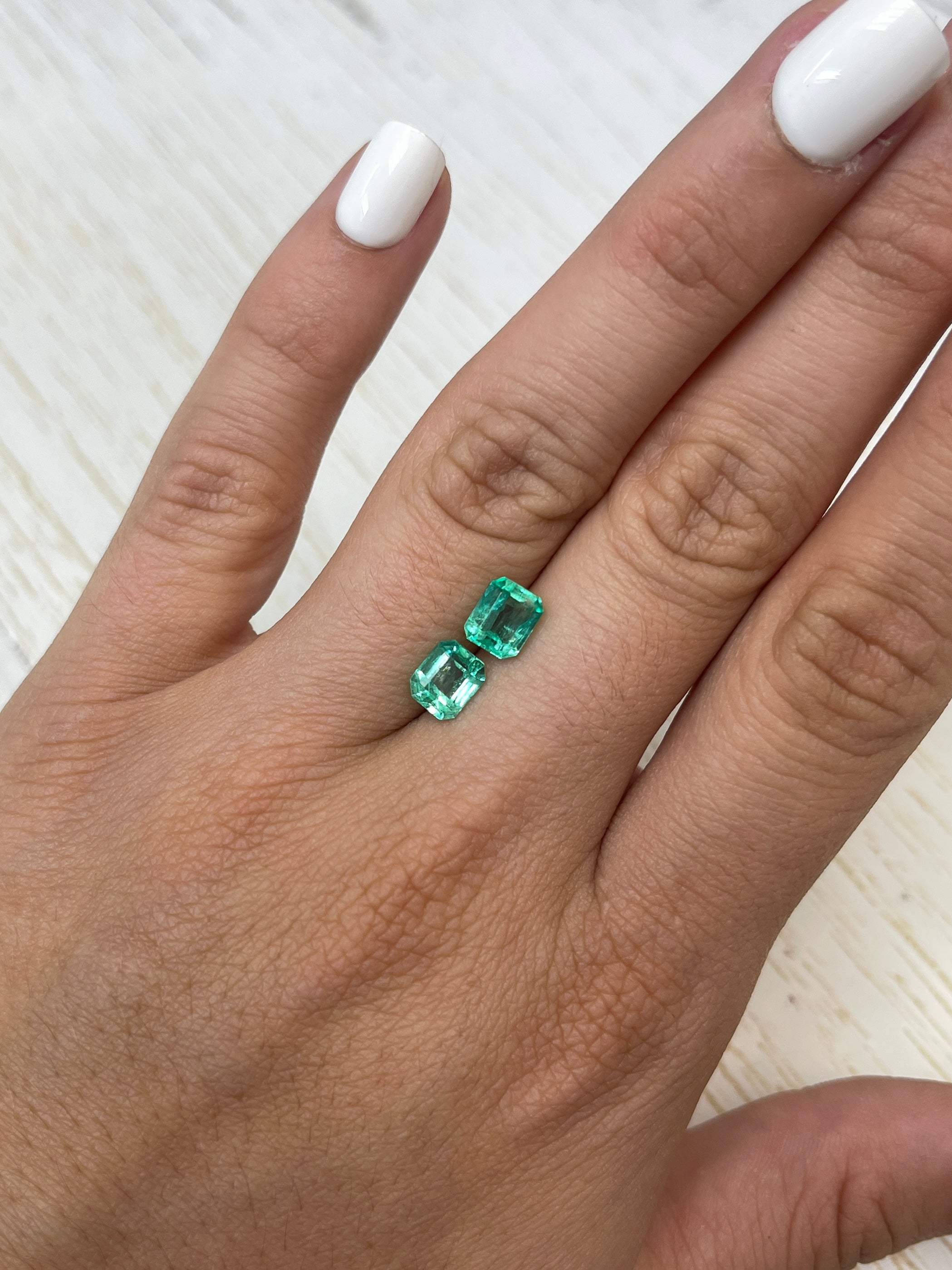 2.67tcw 7x6 Matching Pair Vibrant Green Loose Colombian Emeralds - Emerald Cut Gemstones for Jewelry Making, Engagement Rings & Luxury Gifts