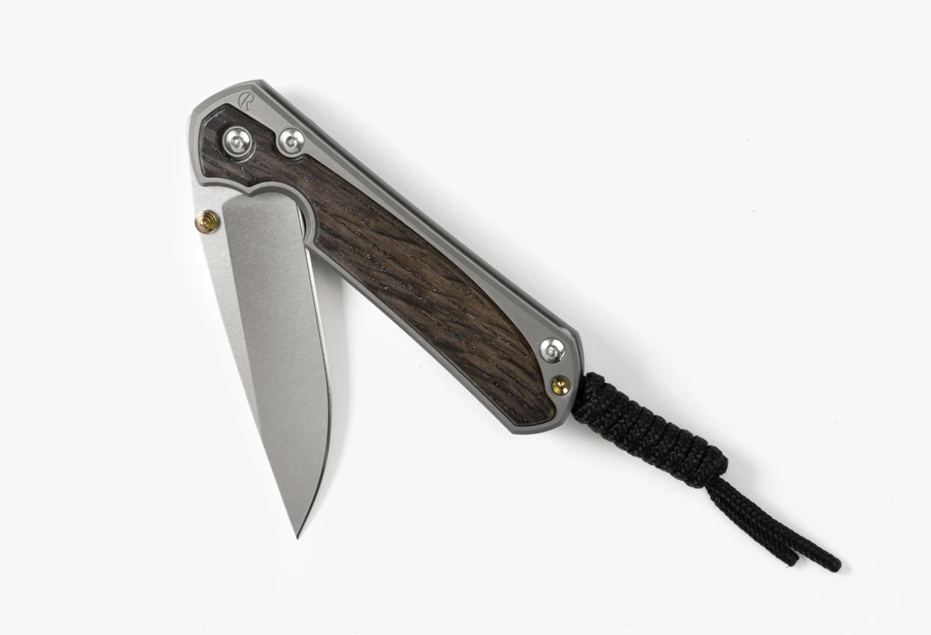 Chris Reeve Knives Large Sebenza 31 Drop Point Folding Knife - Bog Oak Inlays, Matte Finish - EDC, Outdoor, Camping, Hunting, Survival Gear