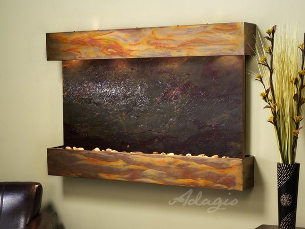 Adagio Sunrise Springs Square Rustic Copper Multi-Color Featherstone SSS1014 - Perfect for Home Decor, Kitchen Backsplash & Bathroom Accent Wall