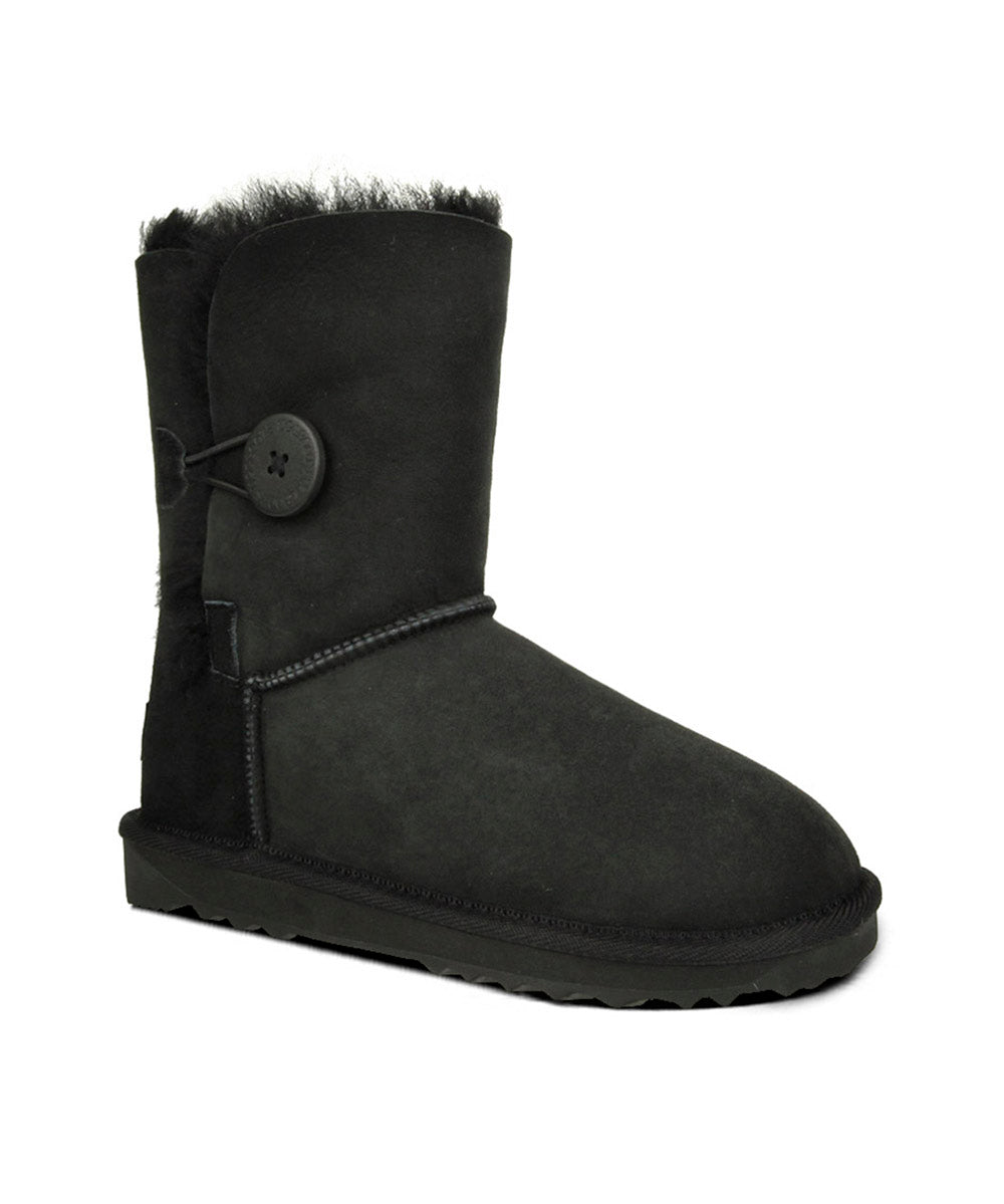 Women's UGG Premium Short Button Boots - Warm Winter Snow Boots for Women | Cozy & Stylish Ankle Boots for Cold Weather, Outdoor Activities & Casual Wear