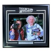 Michael J Fox & Lloyd Signed Framed 16x20 Back to the Future Movie Photo - Authentic Collectible Memorabilia for Movie Fans & Home Theater Decor