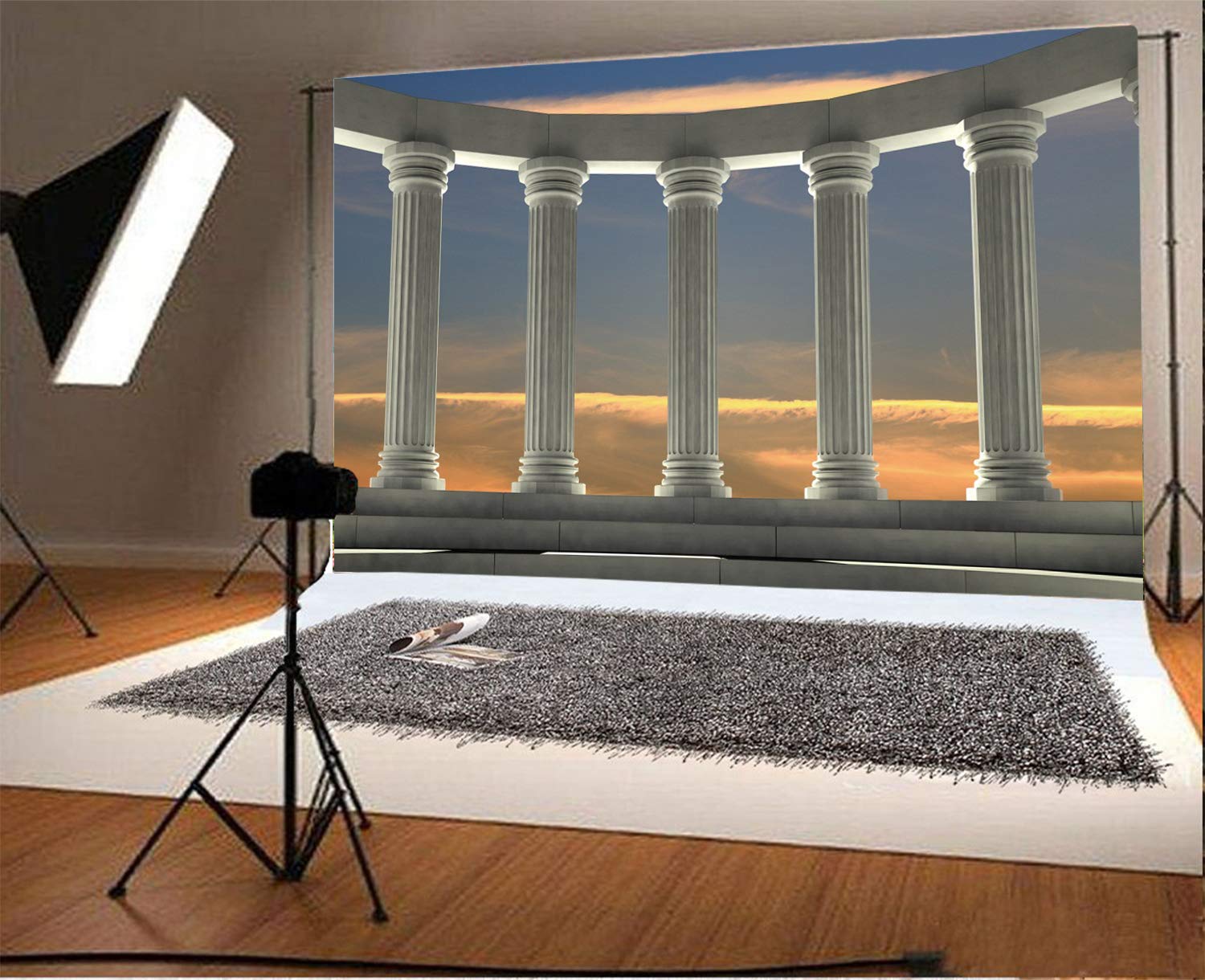 12x8ft Greek Columns Backdrop - Roman Pillar Photography Background for Toga Parties, Ancient Greek Themed Events, Wedding Receptions & Theater Productions | Durable Vinyl for Indoor/Outdoor Use
